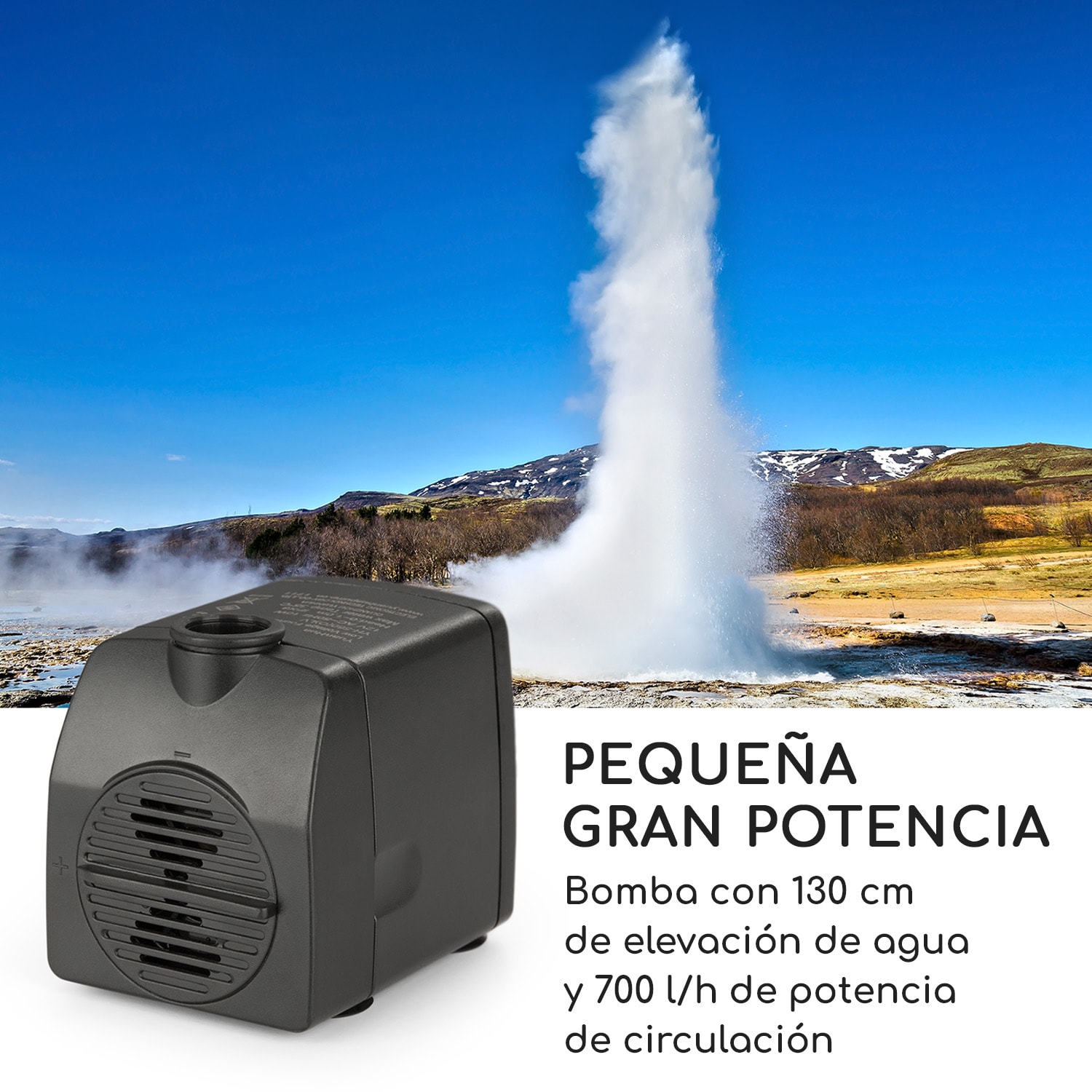 Eterna fuente de jardín in/outdoor bomba de 12W 10m de cable galvanizada 