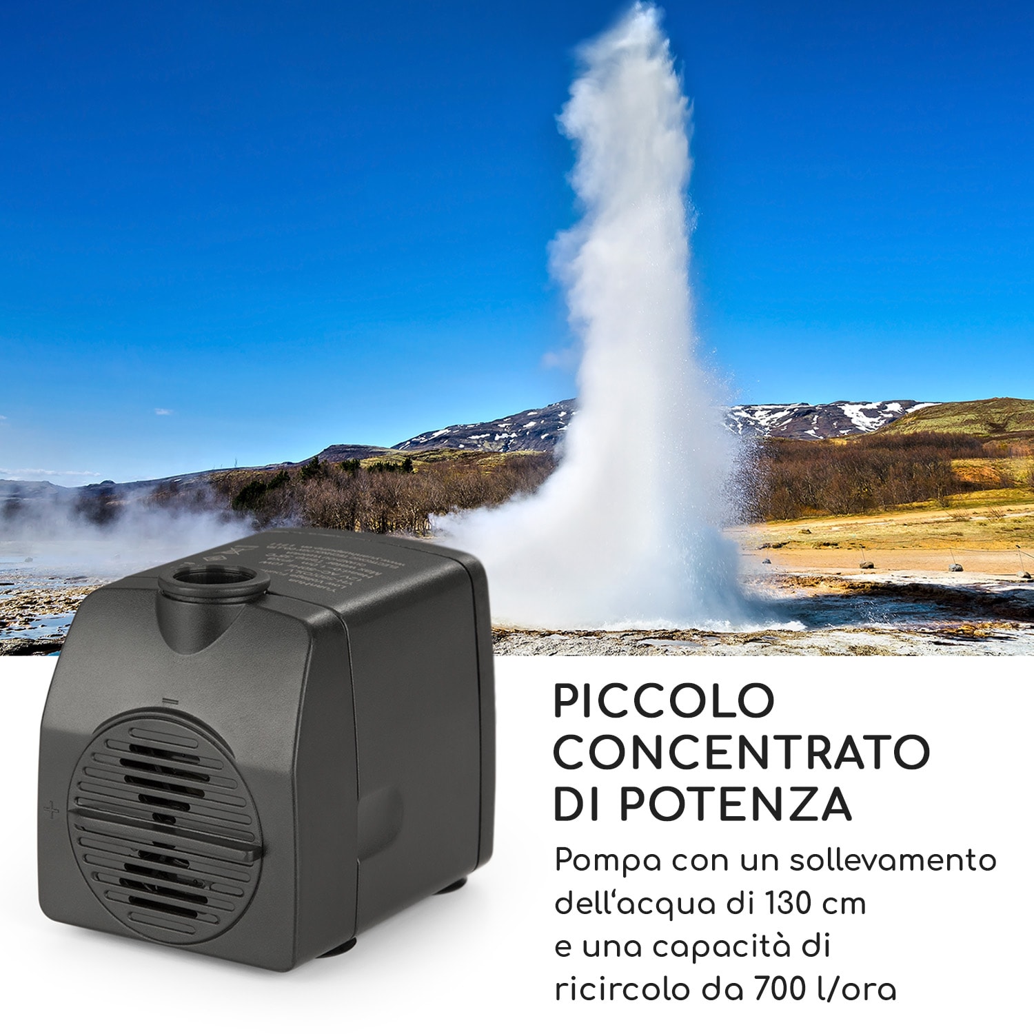 Eterna Fontana In/Outdoor Pompa da 12W Cavo da 10m zincata 