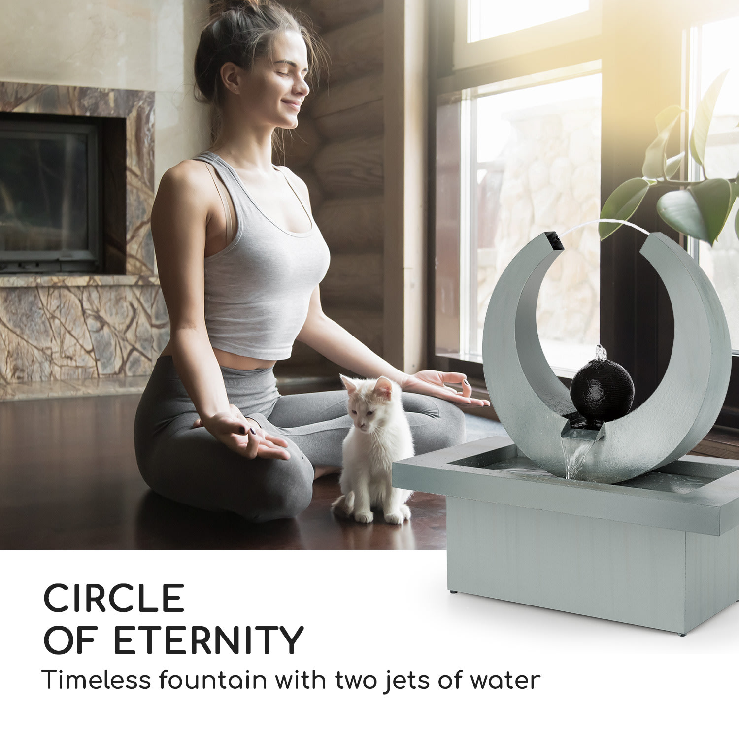 Eterna, záhradná fontána, vnútorné/vonkajšie prostredie, 12 W čerpadlo, 10 m kábel, pozinkovaná 