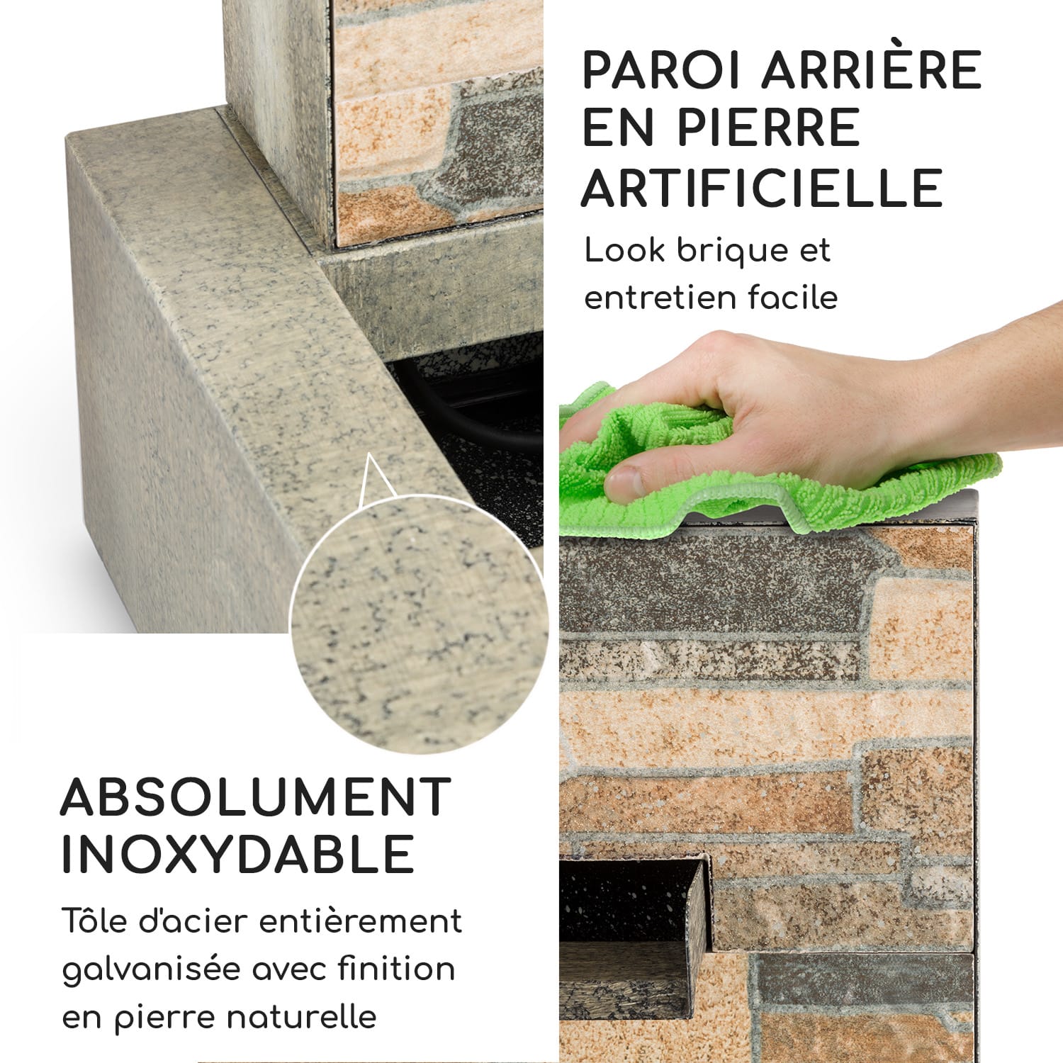 Watergate Fontaine de jardin intérieur / extérieur Pompe 15W Câble 10m 