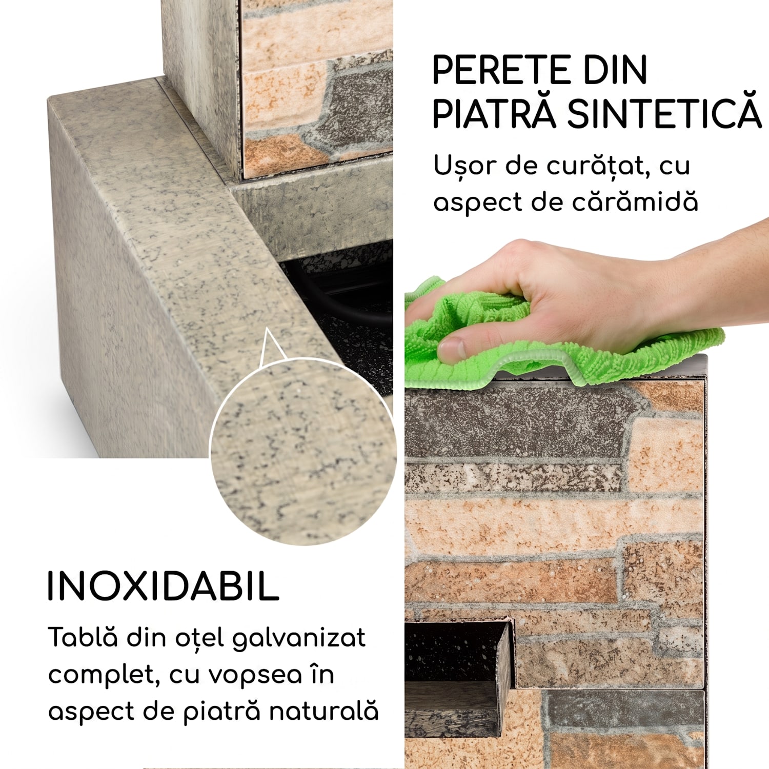 WATERGATE FÂNTÂNĂ INDOOR / OUTDOOR, POMPĂ 15W, 10M CABLU, ZINCATĂ 