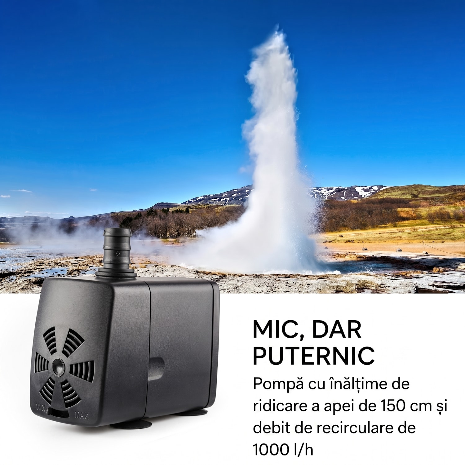 WATERGATE FÂNTÂNĂ INDOOR / OUTDOOR, POMPĂ 15W, 10M CABLU, ZINCATĂ 