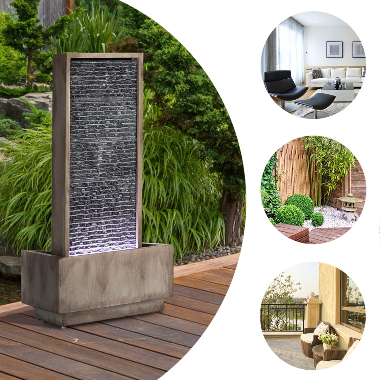 Imperia, fontanna ogrodowa, do wnętrz i na zewnątrz, pompa 10 W, kabel 10 m, ocynkowana 