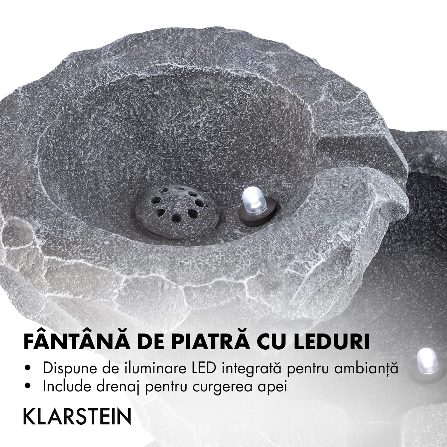 Murach fântână arteziană,cu acumulator de funcționare, 2 W, panou solar, 3 LED-uri 