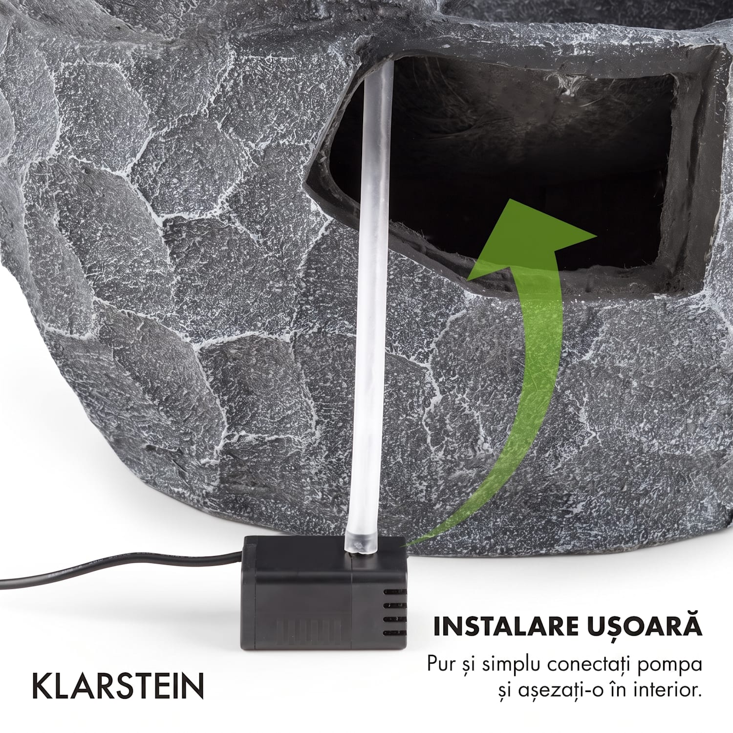 Murach fântână arteziană,cu acumulator de funcționare, 2 W, panou solar, 3 LED-uri 