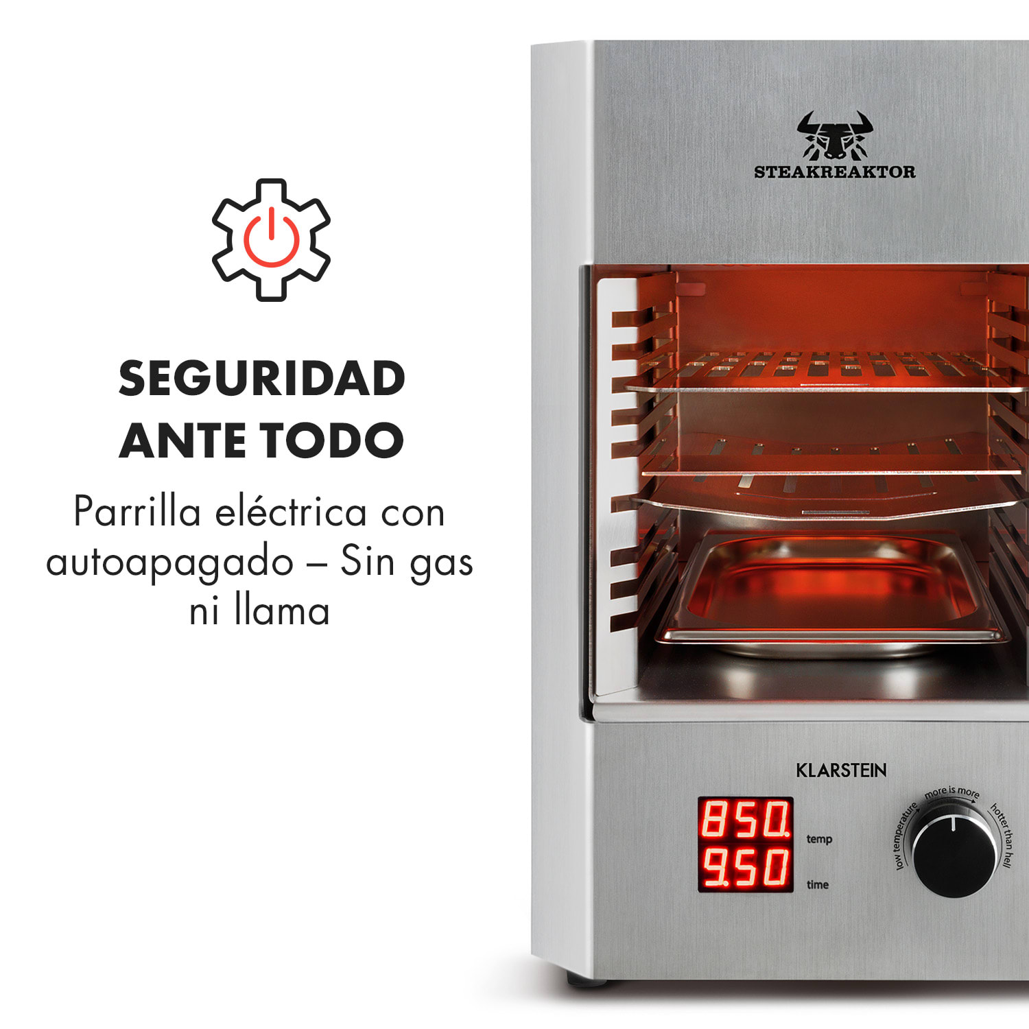 Steakreaktor 2.0 acero inoxidable - barbacoa para interior 1600W 850ºC 
