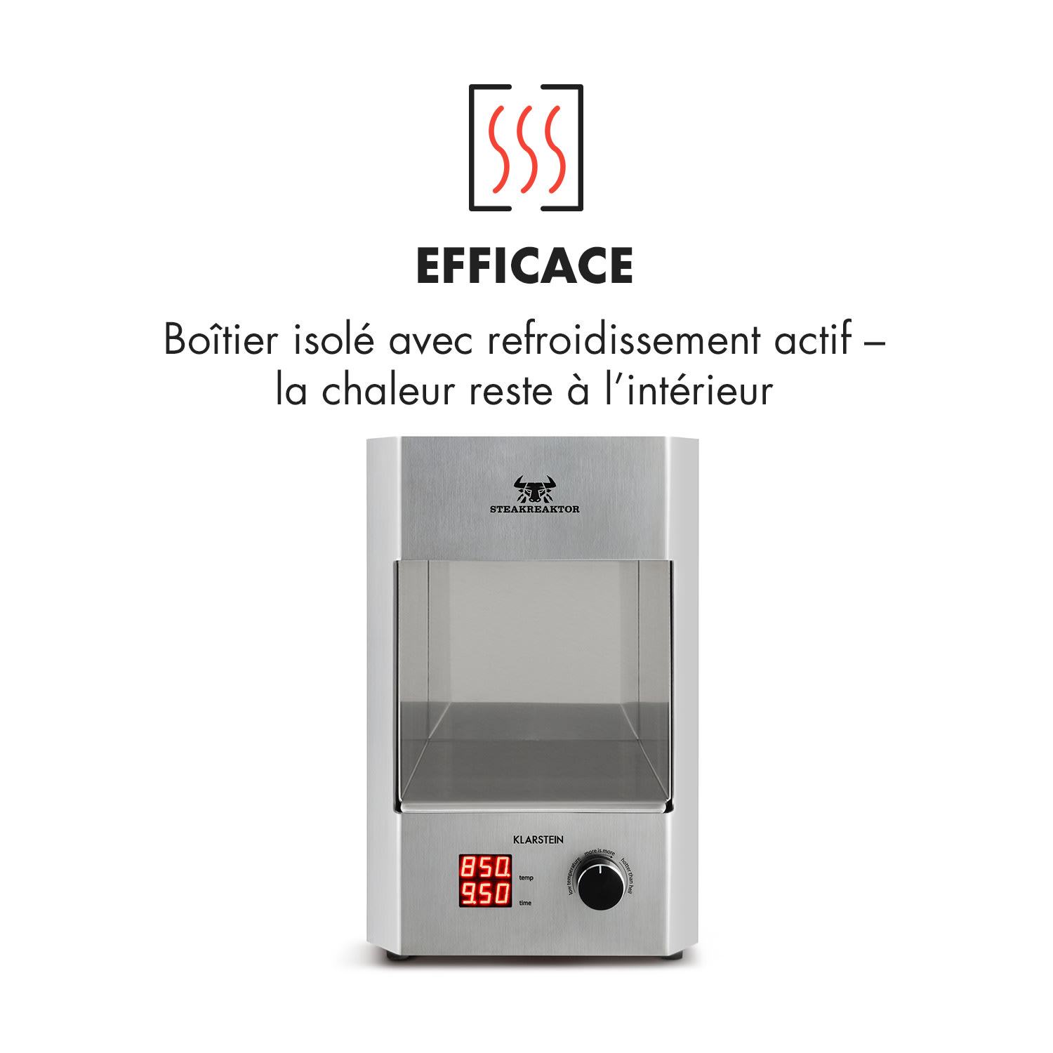 Steakreaktor 2.0 - Edition inox - barbecue intérieur 1600W 850°C 