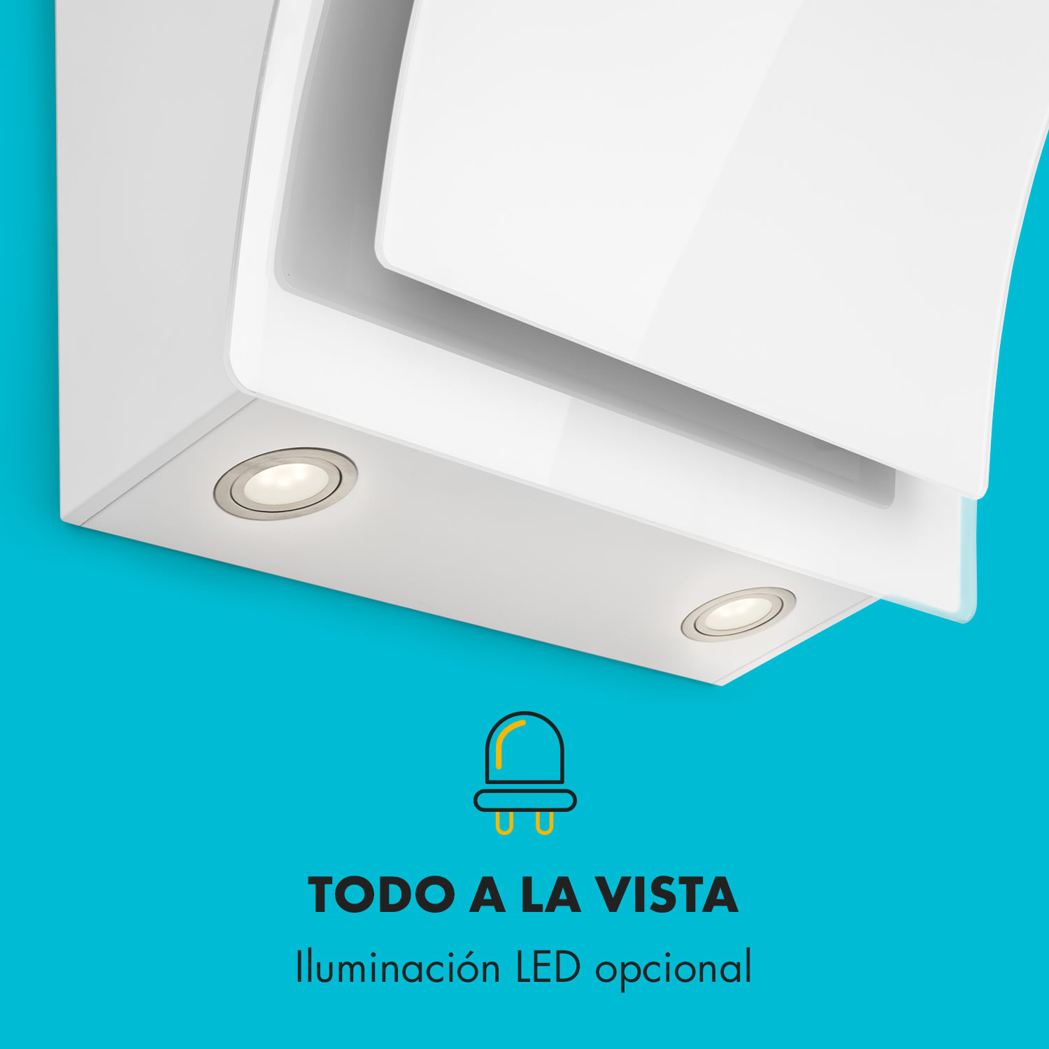Sabia 60 campana extractora 600m³/h LEDs 3 niveles de potencia blanco 
