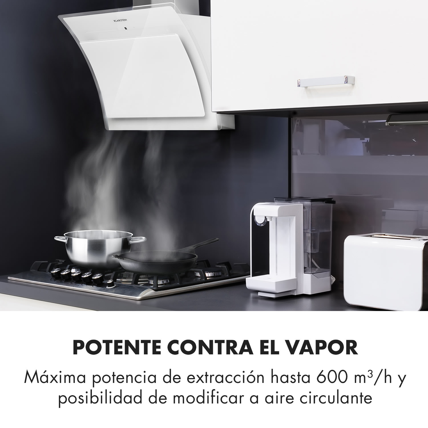 Sabia 60 campana extractora 600m³/h LEDs 3 niveles de potencia blanco 