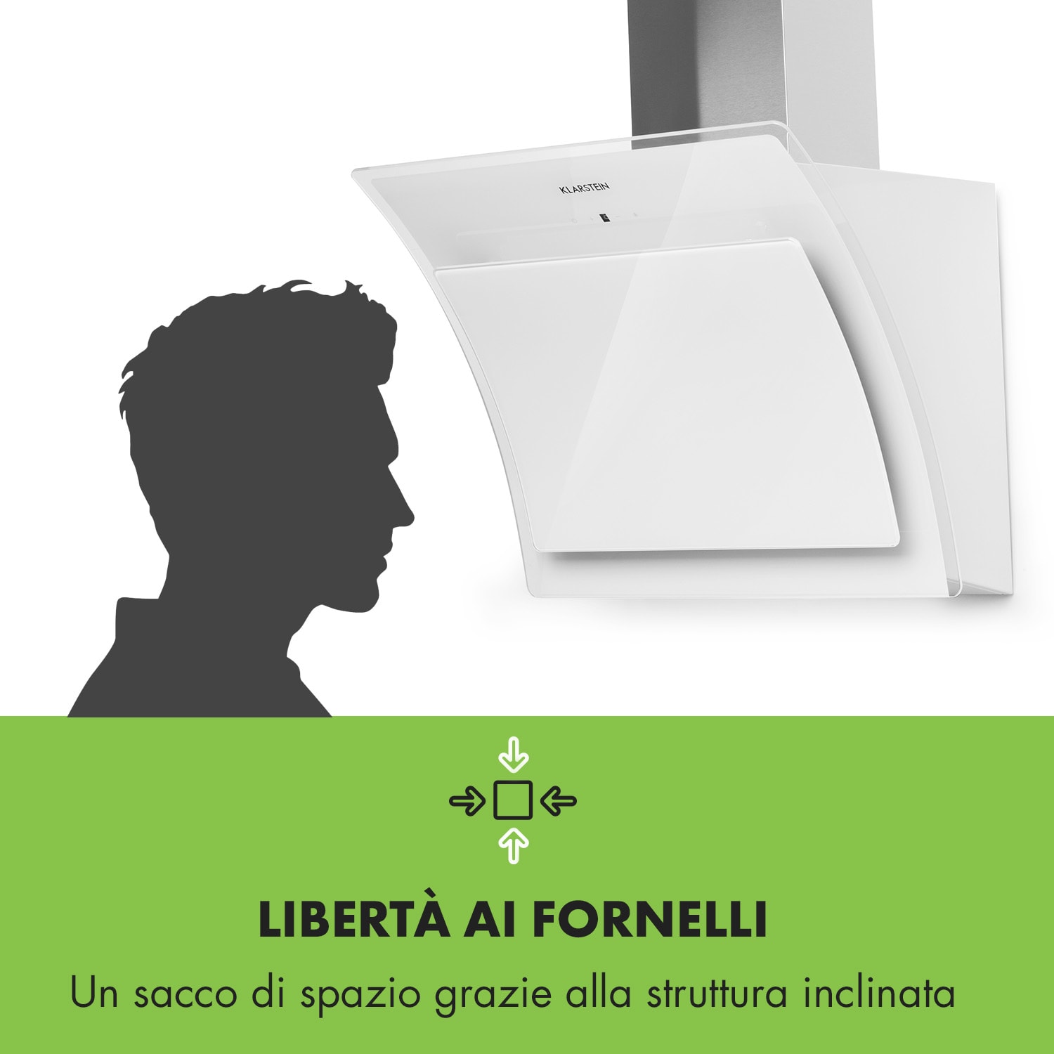 Sabia 60 Cappa Aspirante 60cm 600m³/h LED 3 Livelli di Potenza bianco 