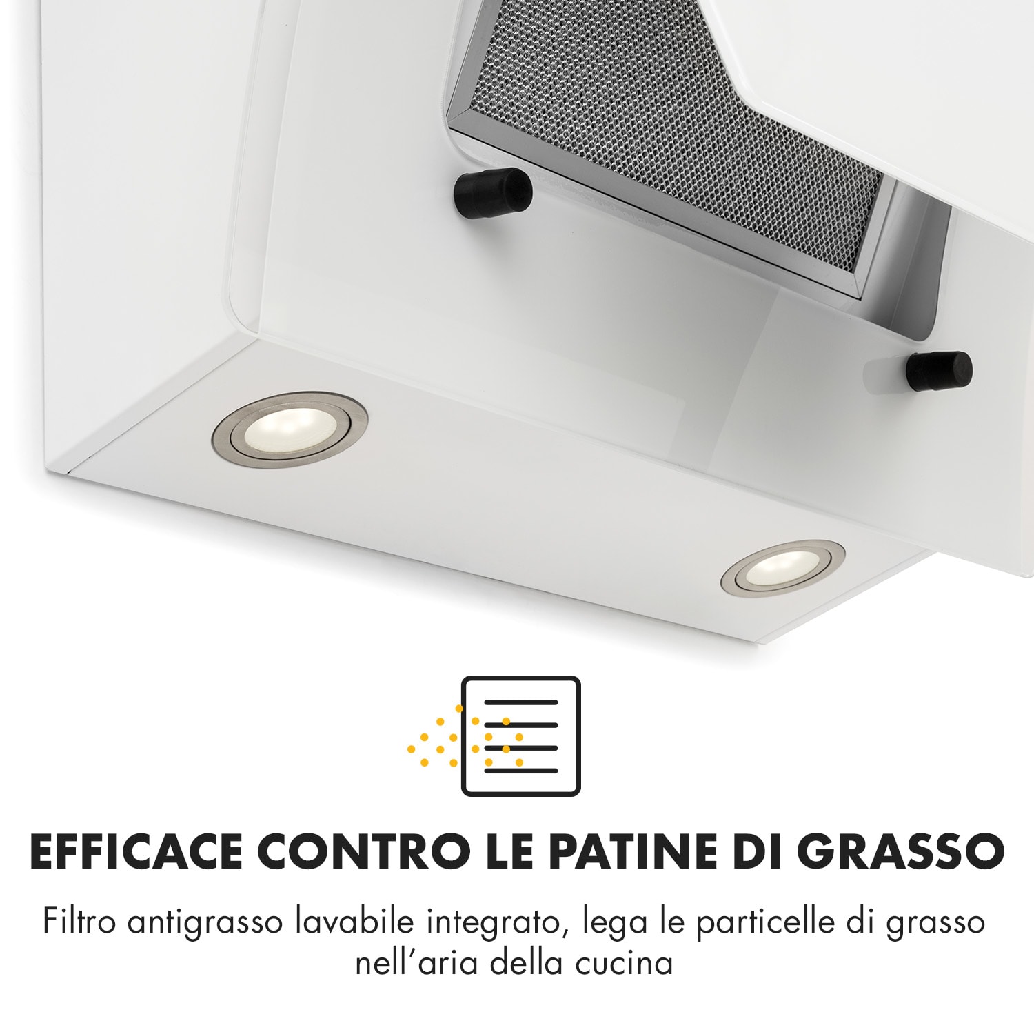 Sabia 60 Cappa Aspirante 60cm 600m³/h LED 3 Livelli di Potenza bianco 