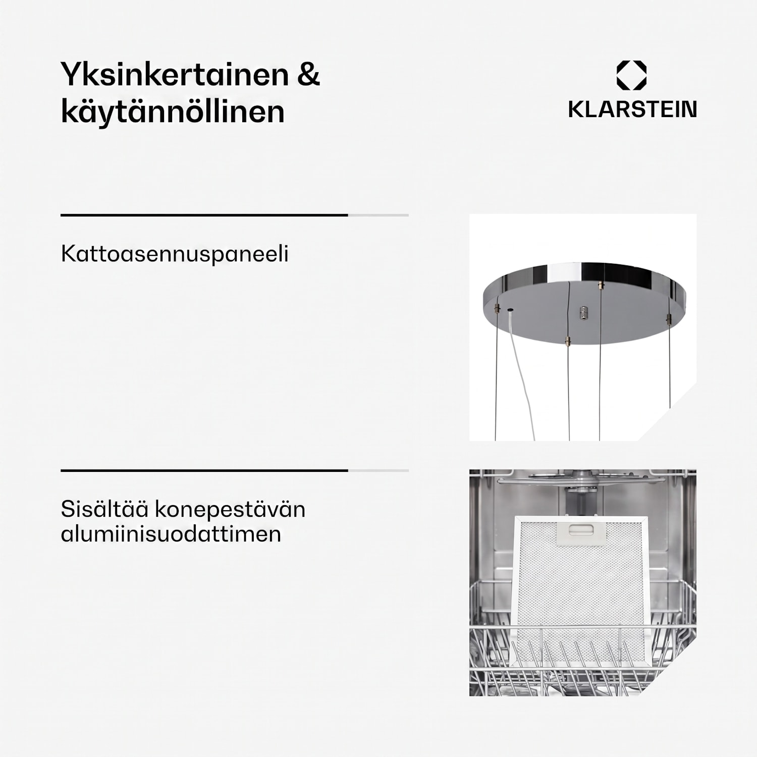 Barett saarekeliesituuletin Ø 35 cm kiertoilma 522 m³/h LED aktiivihiilisuodatin Hopea
