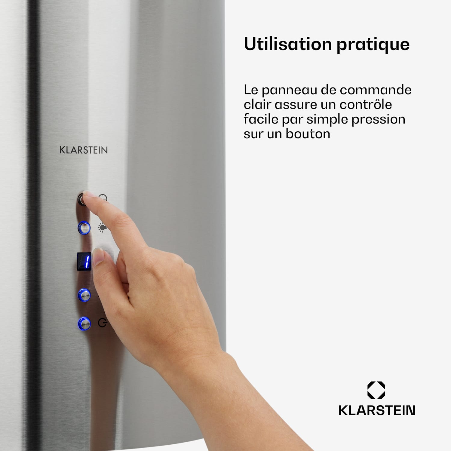 Hotte aspirante d'îlot Barett Ø35cm recirculation 558 m³/h LED filtre à charbon actif Acier Inoxydable