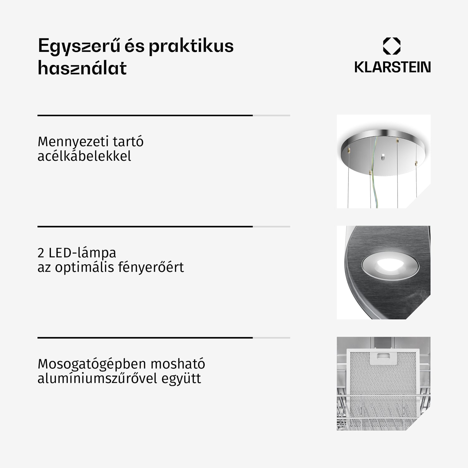 Barett sziget páraelszívó Ø35 cm, recirkulációs, 522 m³/h, LED-világítás, aktívszénszűrő Ezüst