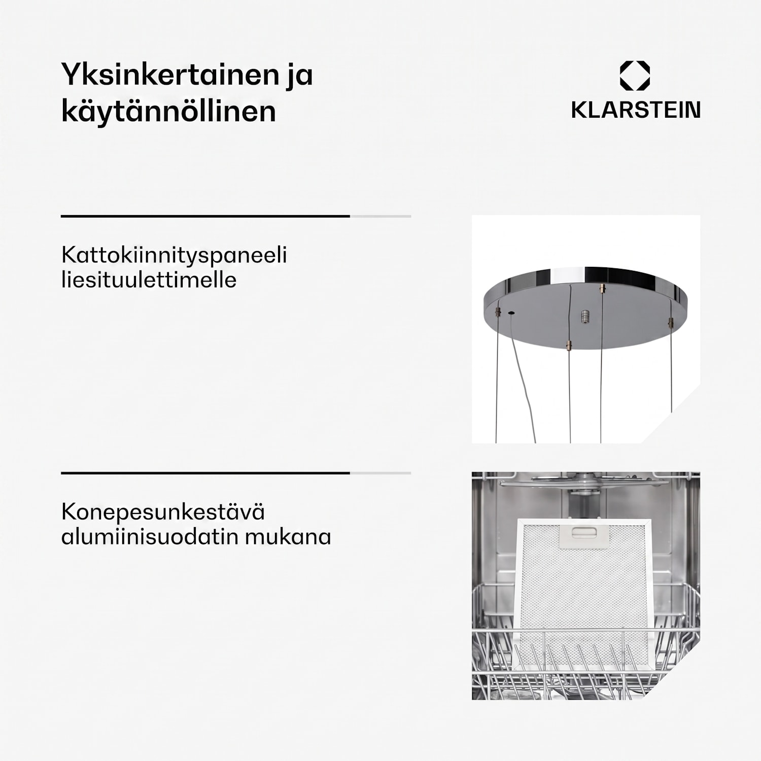 Barett saarekeliesituuletin Ø 35 cm kiertoilma 522 m³/h LED aktiivihiilisuodatin Valkoinen