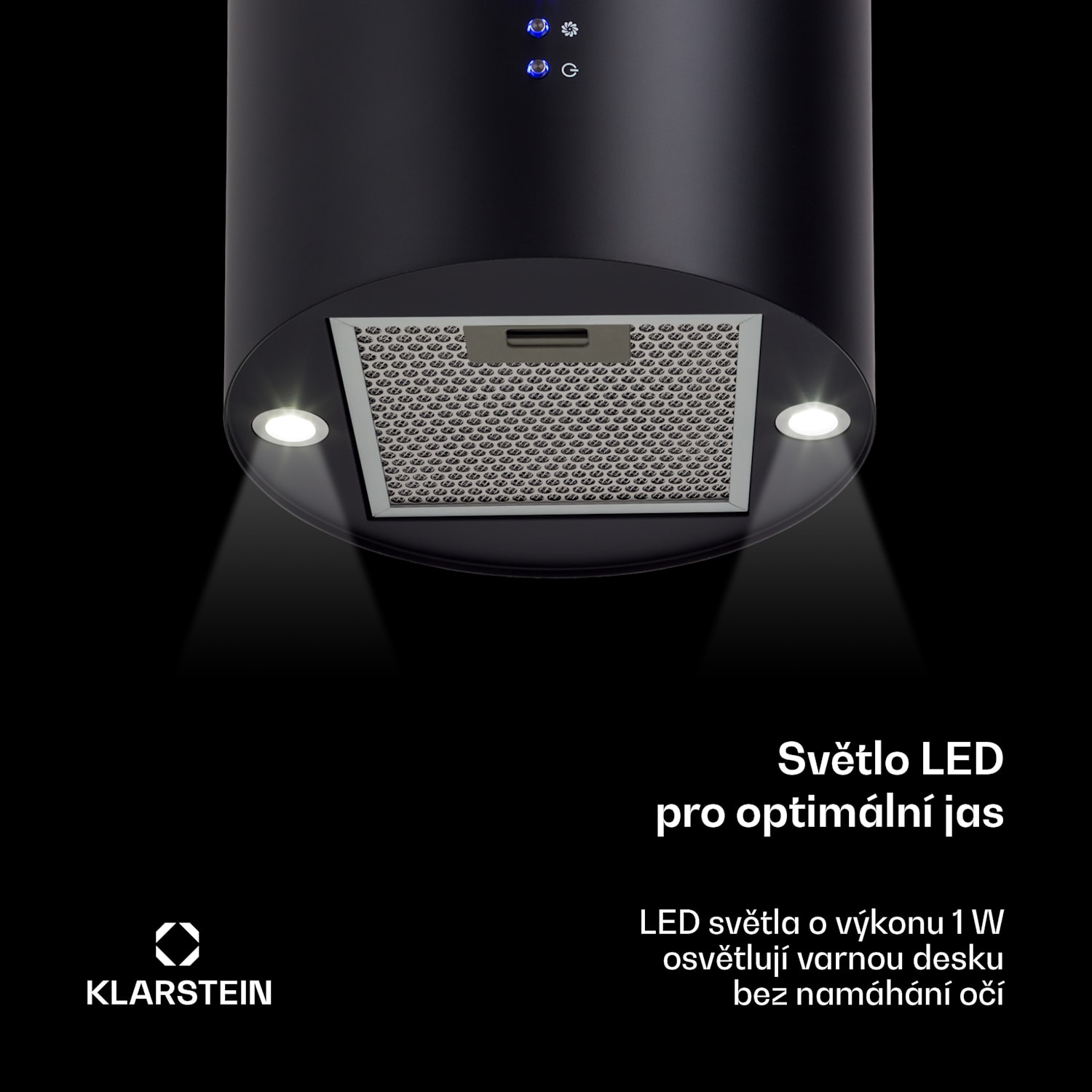 Barett, digestoř, 35 cm, ostrůvková, 560 m³/h, LED, filtr s aktivním uhlím, černá Černá