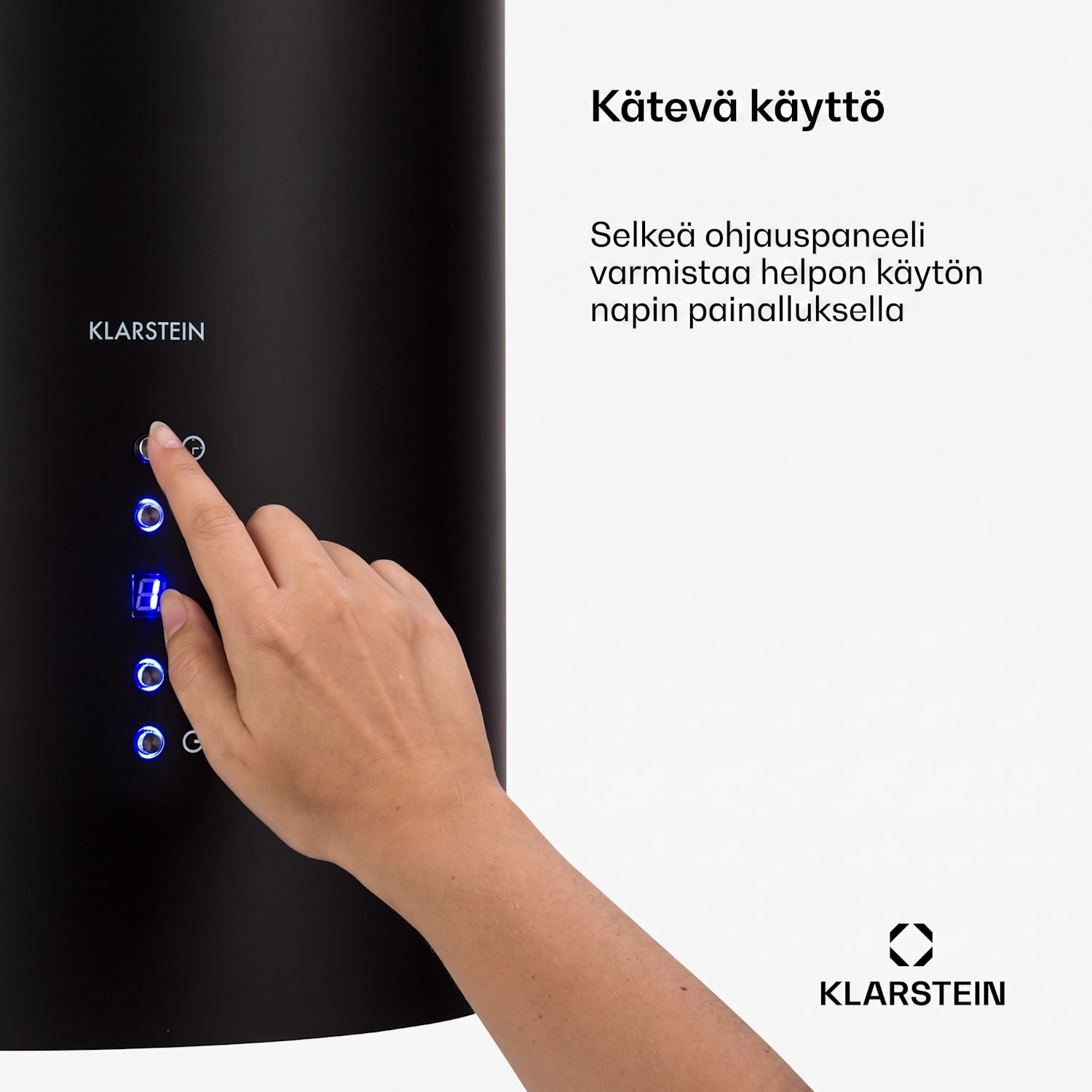 Barett saarekeliesituuletin Ø 35 cm kiertoilma 522 m³/h LED aktiivihiilisuodatin Musta