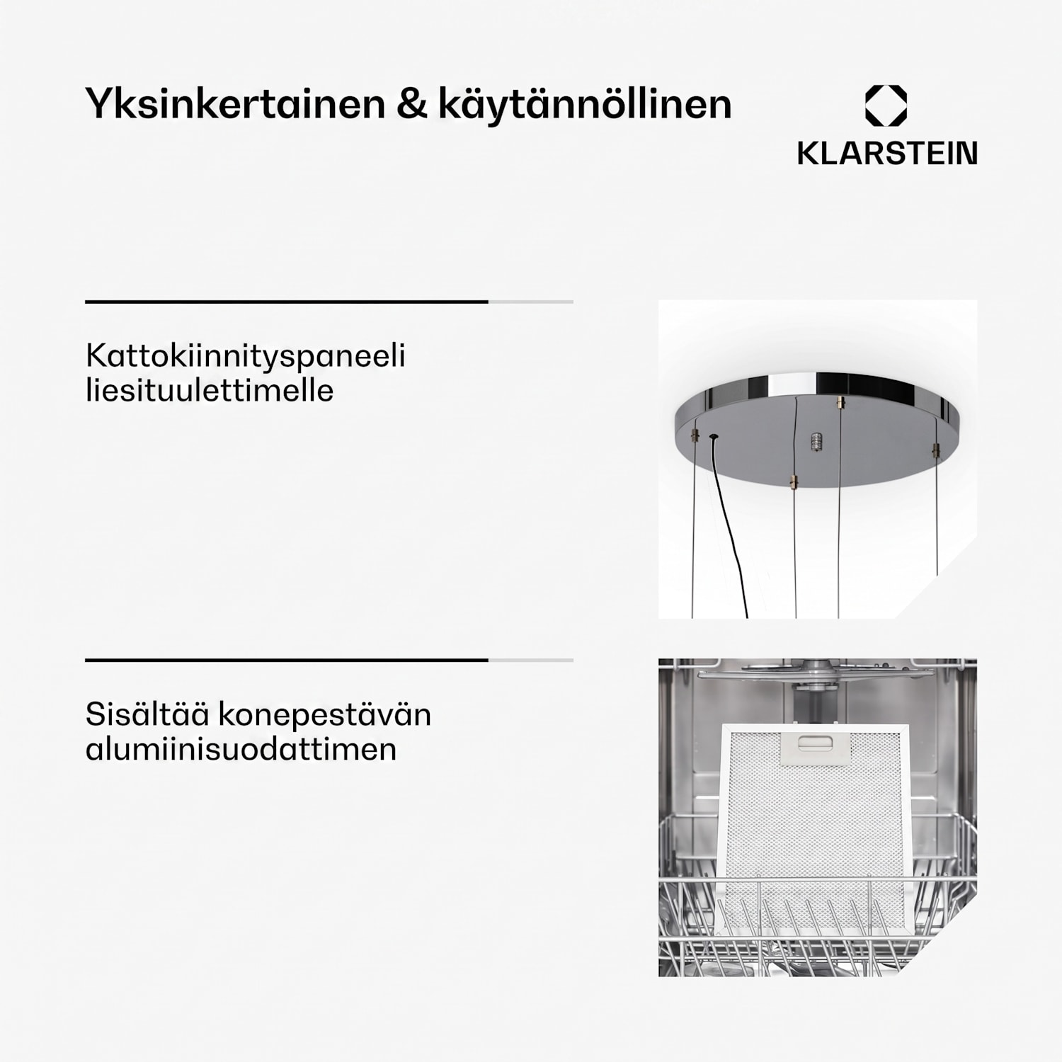 Barett saarekeliesituuletin Ø 35 cm kiertoilma 522 m³/h LED aktiivihiilisuodatin Musta