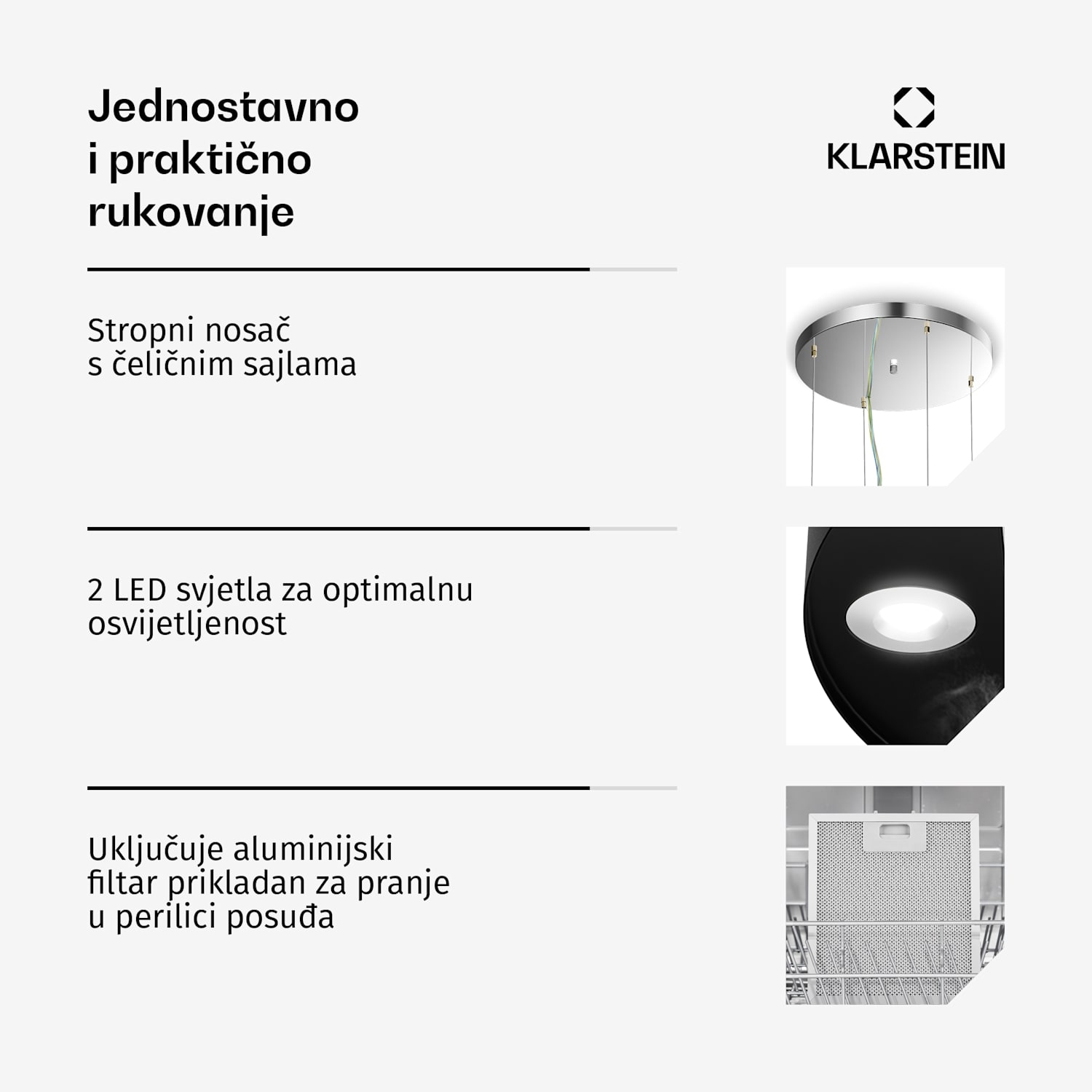 Barett otočna napa Ø35 cm, recirkulacija, 522 m³/h, LED rasvjeta, filtar s aktivnim ugljenom Crna