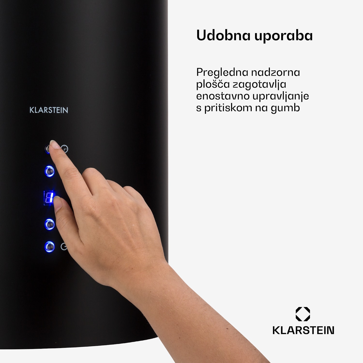 Barett, otočna kuhinjska napa, Ø 38 cm, recirkulacija 560 m³ / h, LED, filter z aktivnim ogljem, nerjaveče jeklo, črna Črna