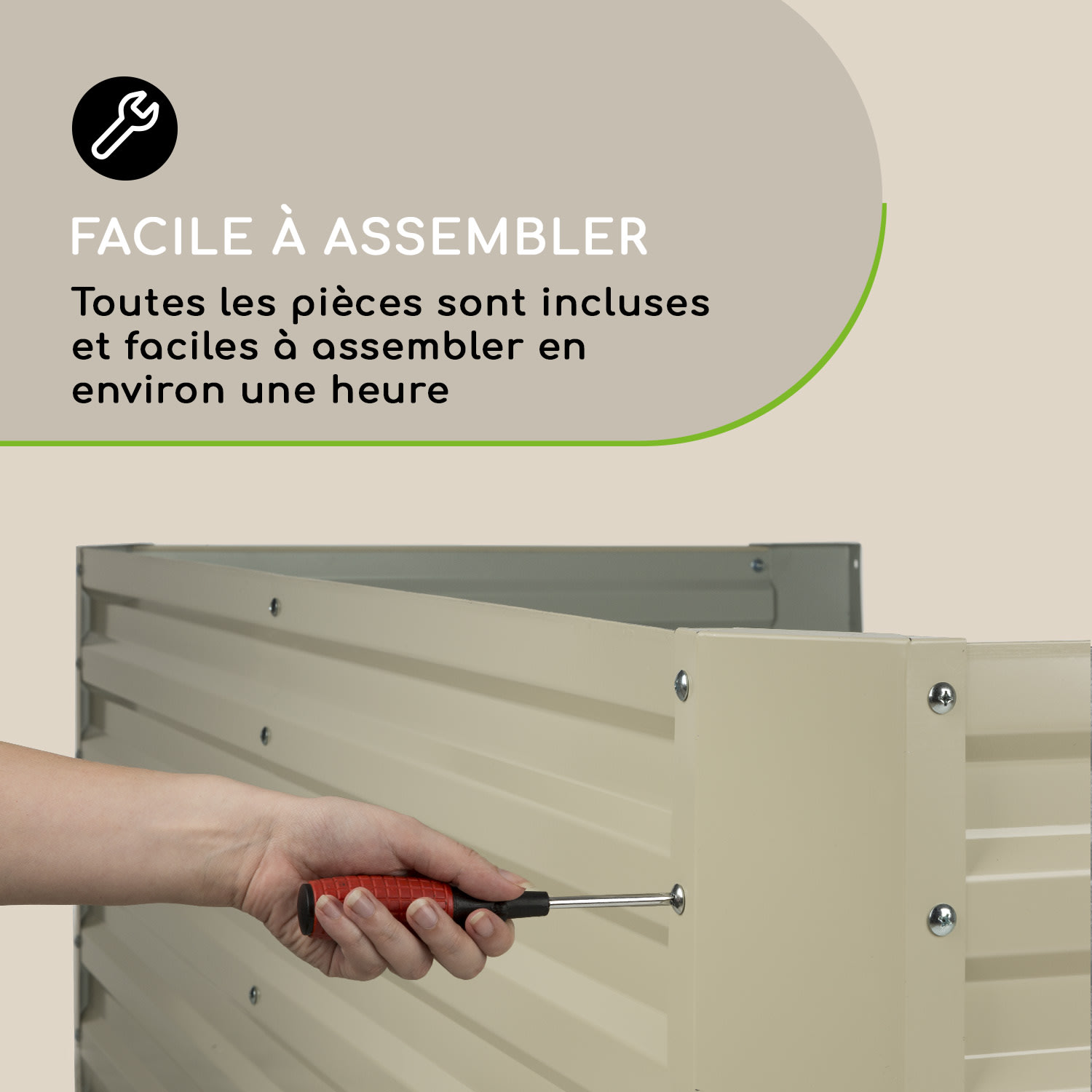 High Grow Straight Potager surélevé 180 x 60x 90cm 970 l acier argent 180 x 90 x 60 cm | Argent