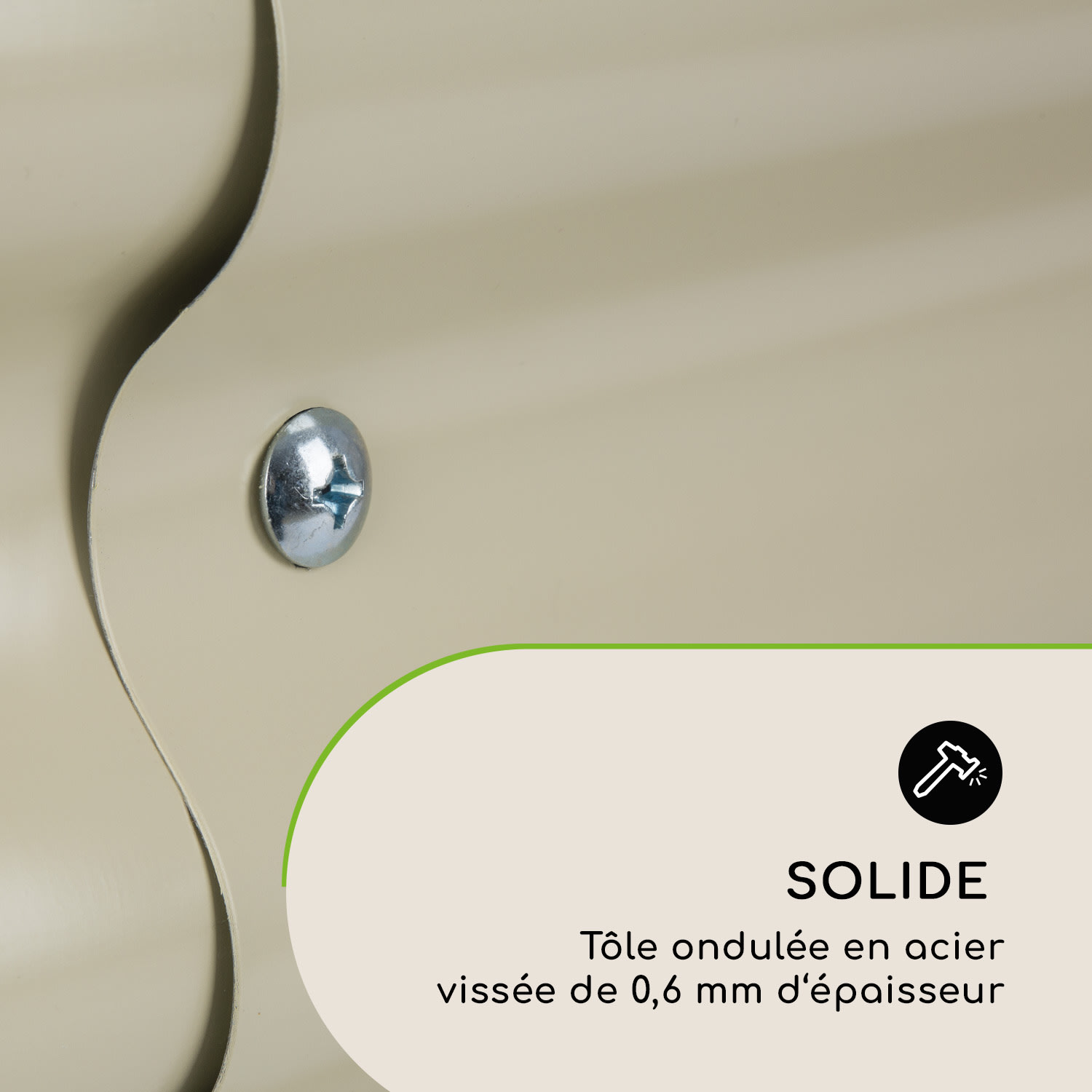 High Grow Extend Extension de potager surélevé 100 x 80 cm acier beige Beige