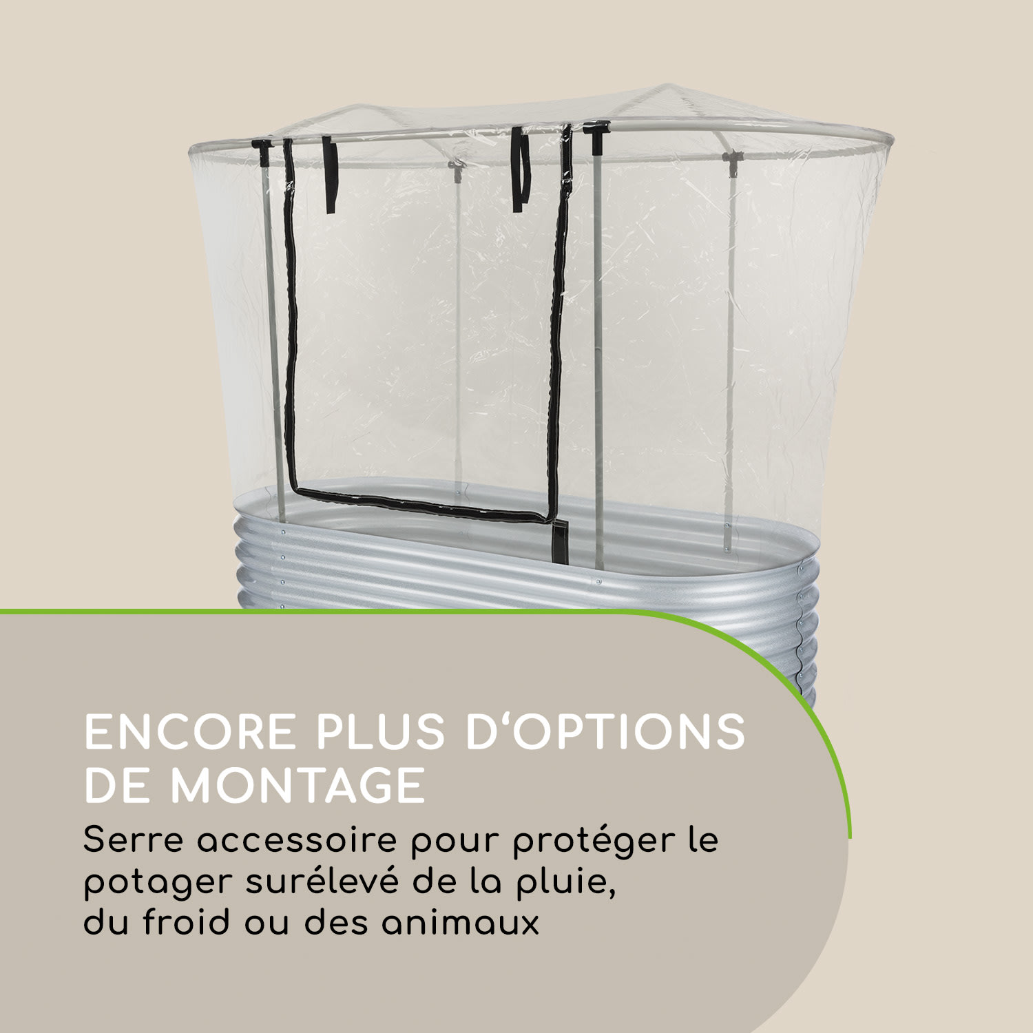 High Grow Top 160 Toit pour potager surélevé 160x115x80 Tube acier PVC 160 cm