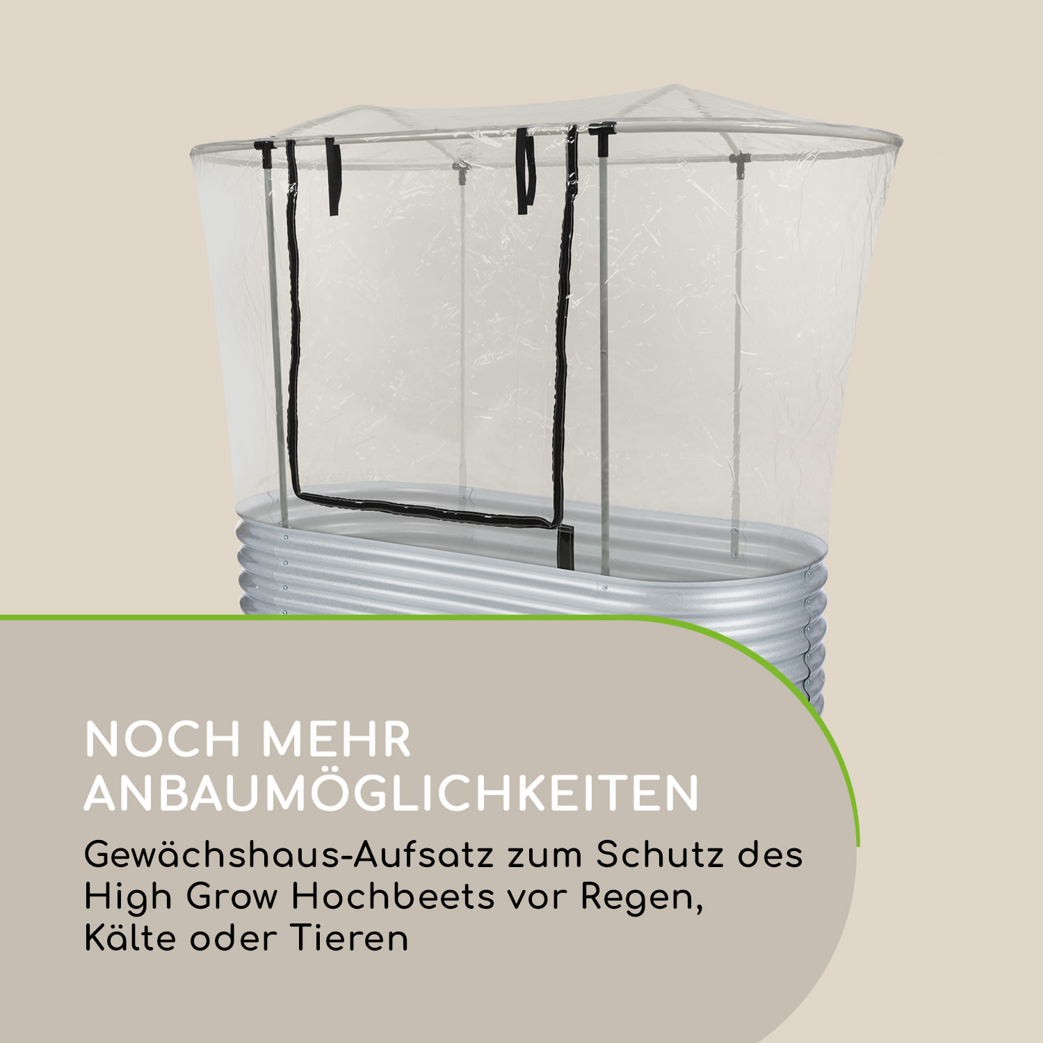 High Grow Top 200 Gewächshaus-Aufsatz 200x115x100cm Stahlrohr PVC 200 cm