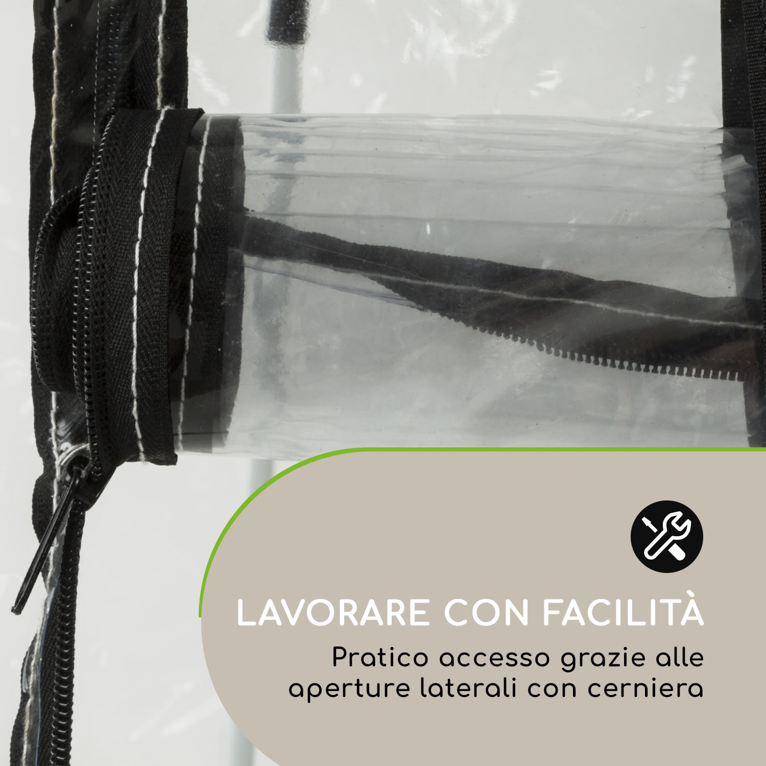 High Grow Top 200 Copertura per Aiuola 200x80x100cm Tubo d'Acciaio PVC 200 cm