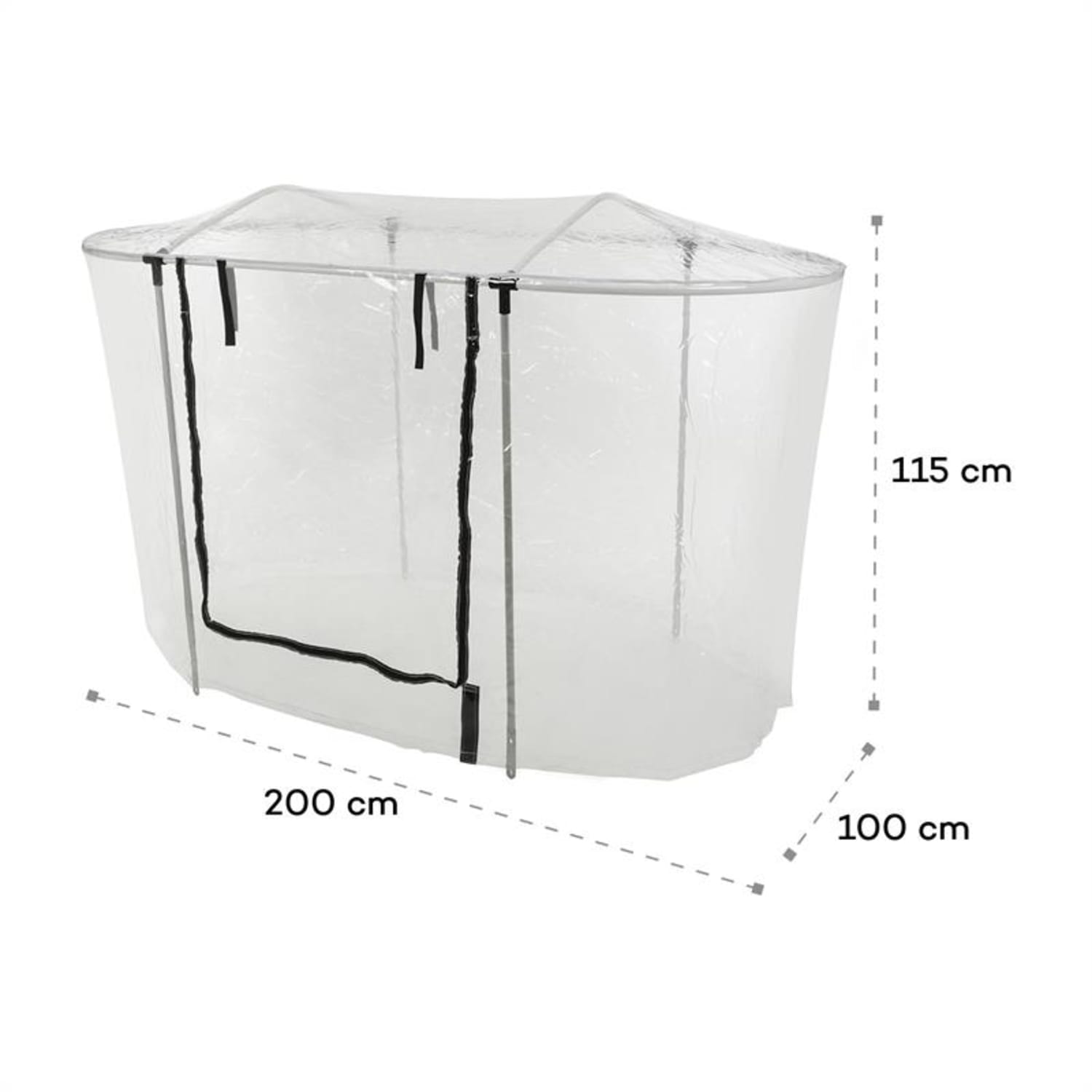 High Grow Top 200 Copertura per Aiuola 200x80x100cm Tubo d'Acciaio PVC 200 cm