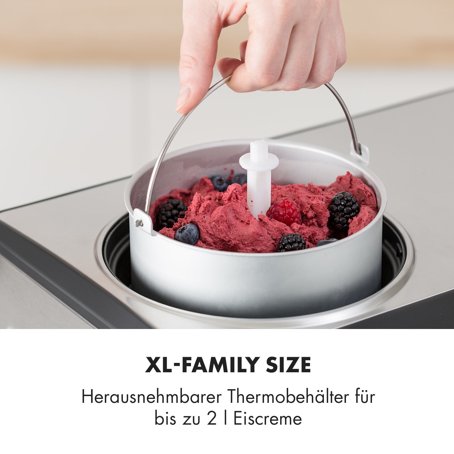 Dolce Bacio Eiscremebereiter Kompressor 2l LCD-Display Touch Edelstahl Nein