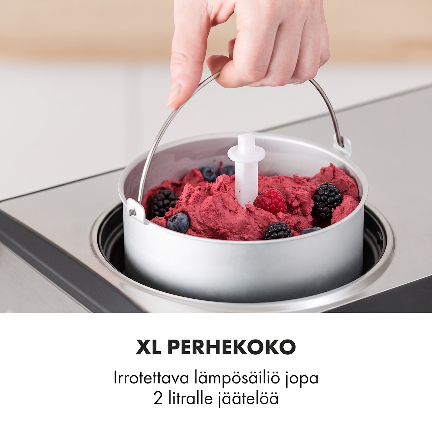 Dolce Bacio jäätelökone kompressori 2l LCD-näyttö kosketusnäyttö teräs Ei