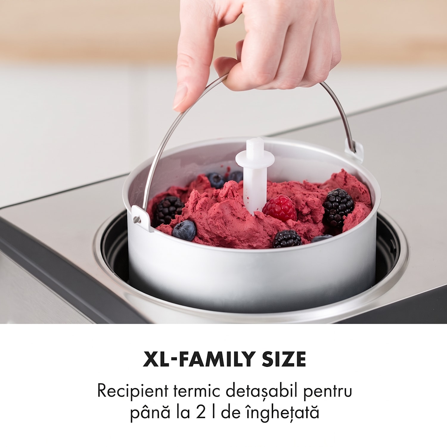 Dolce Bacio, aparat pentru înghețată, compresor, 2l display LCD din oțel inoxidabil Nu