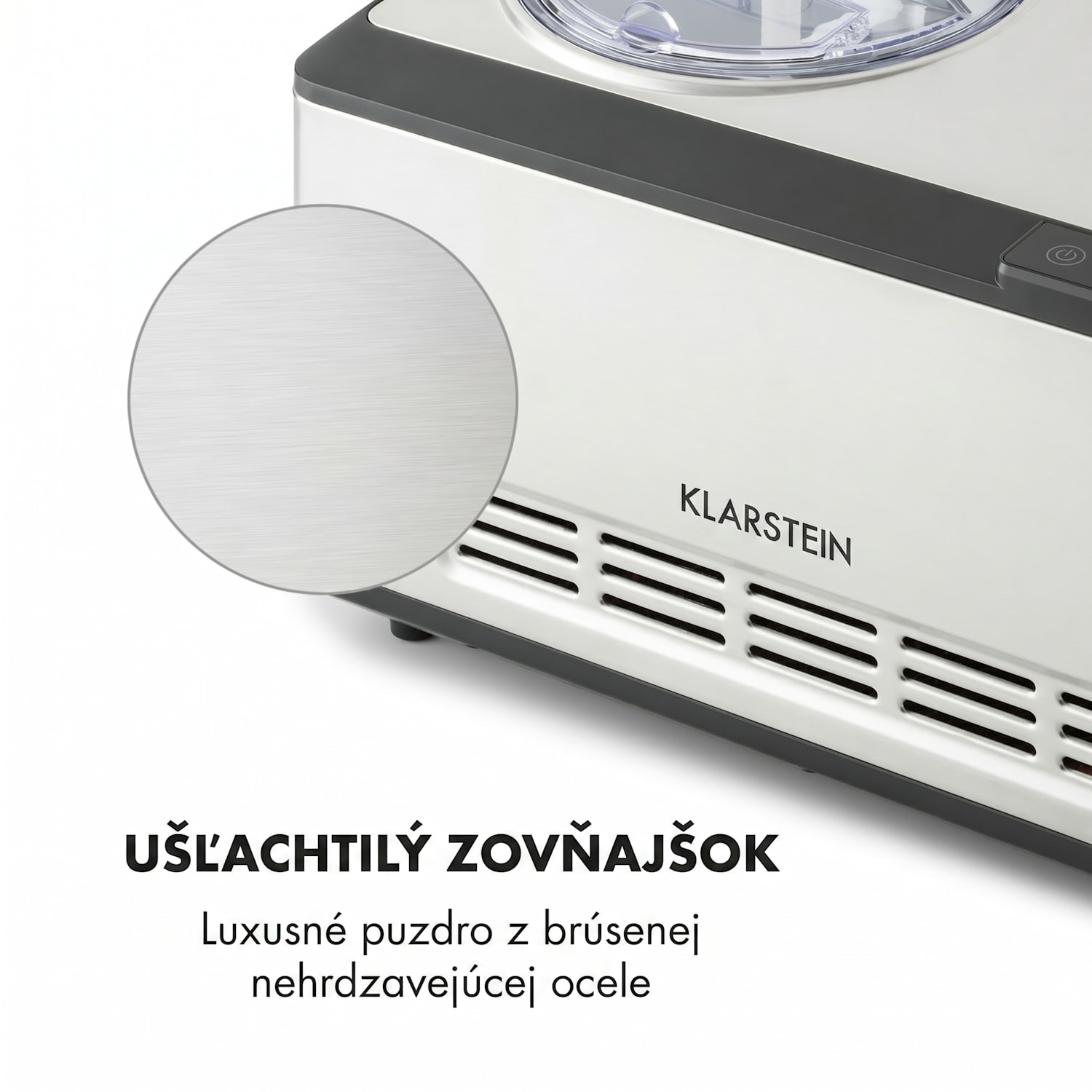 Dolce Bacio, zmrzlinovač, kompresor, 2 l, LCD displej, dotykový panel, nehrdzavejúca oceľ Nie