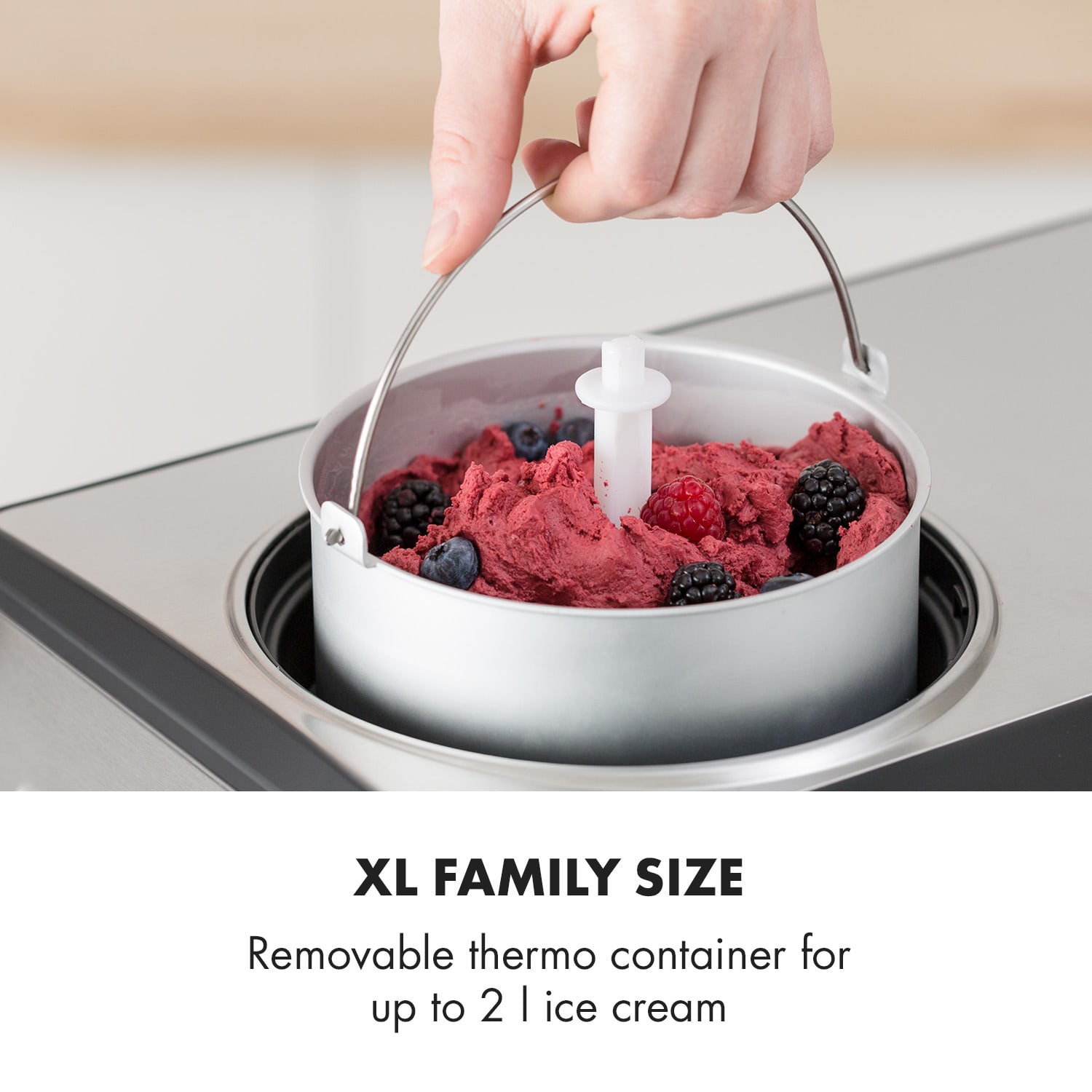 Dolce Bacio Máquina para hacer helados Compresor 2L Pantalla LCD Táctil Acero inoxidable No
