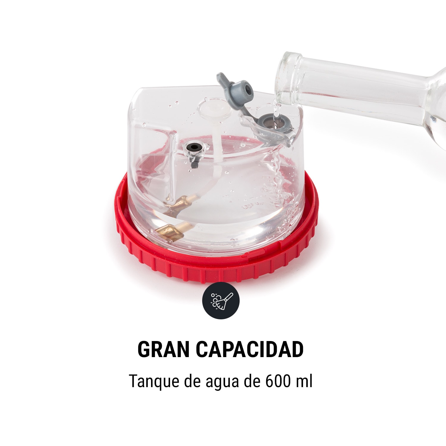 Flux limpiador de vapor 1600W aparato de mano y suelo 600ml rojo 