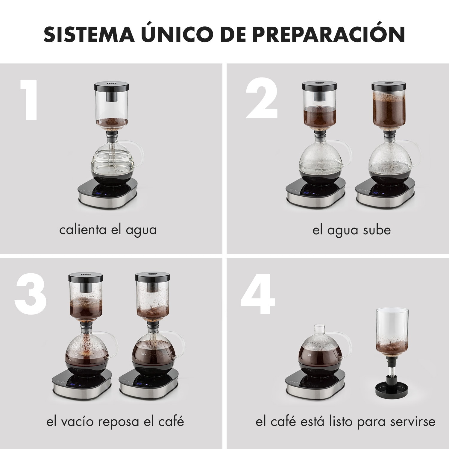 Coffee Maker base 360° pantalla LCD 500 W cristal 