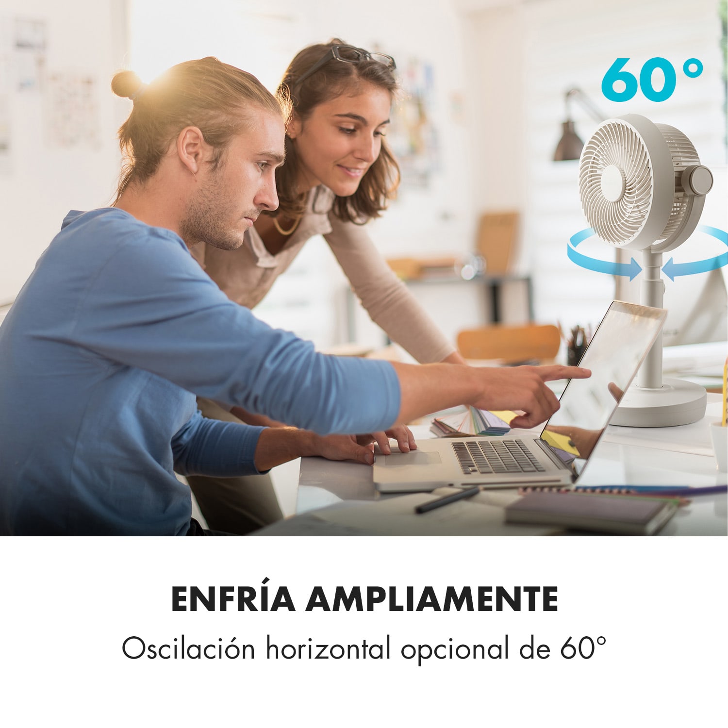 Neo Stream Ventilador de pie VarioFresh 3D 30W WhisperFlow blanco Blanco