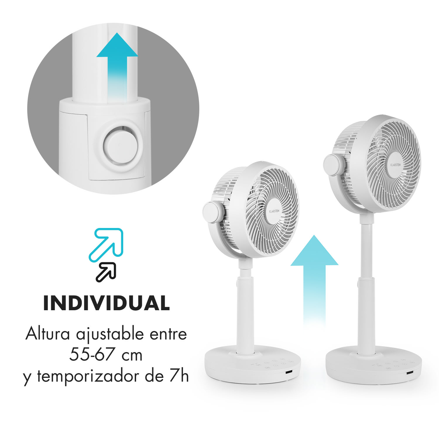 Neo Stream Ventilador de pie VarioFresh 3D 30W WhisperFlow blanco Blanco