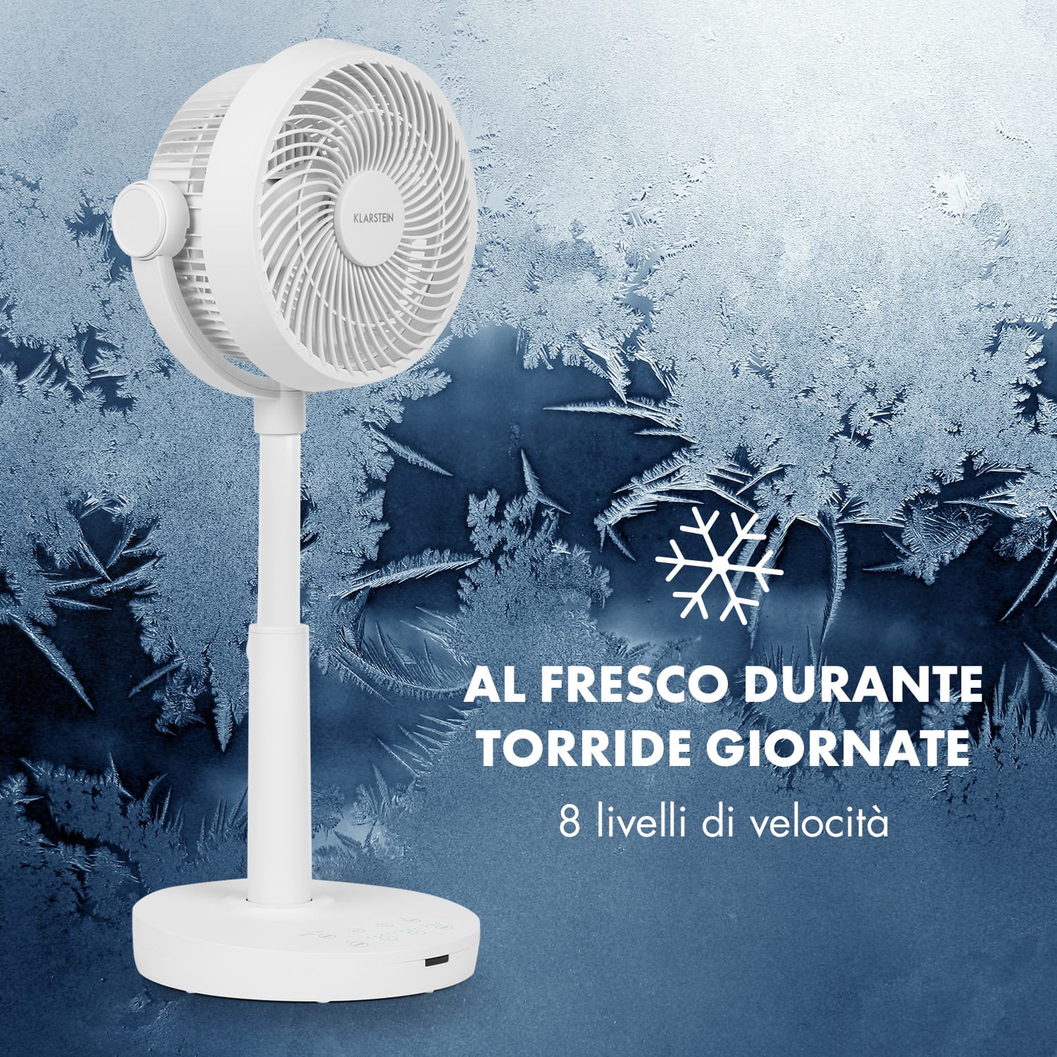 Neo Stream Ventilatore da Pavimento Vario Fresh 3d 30W Whisperflow Bianco Bianco
