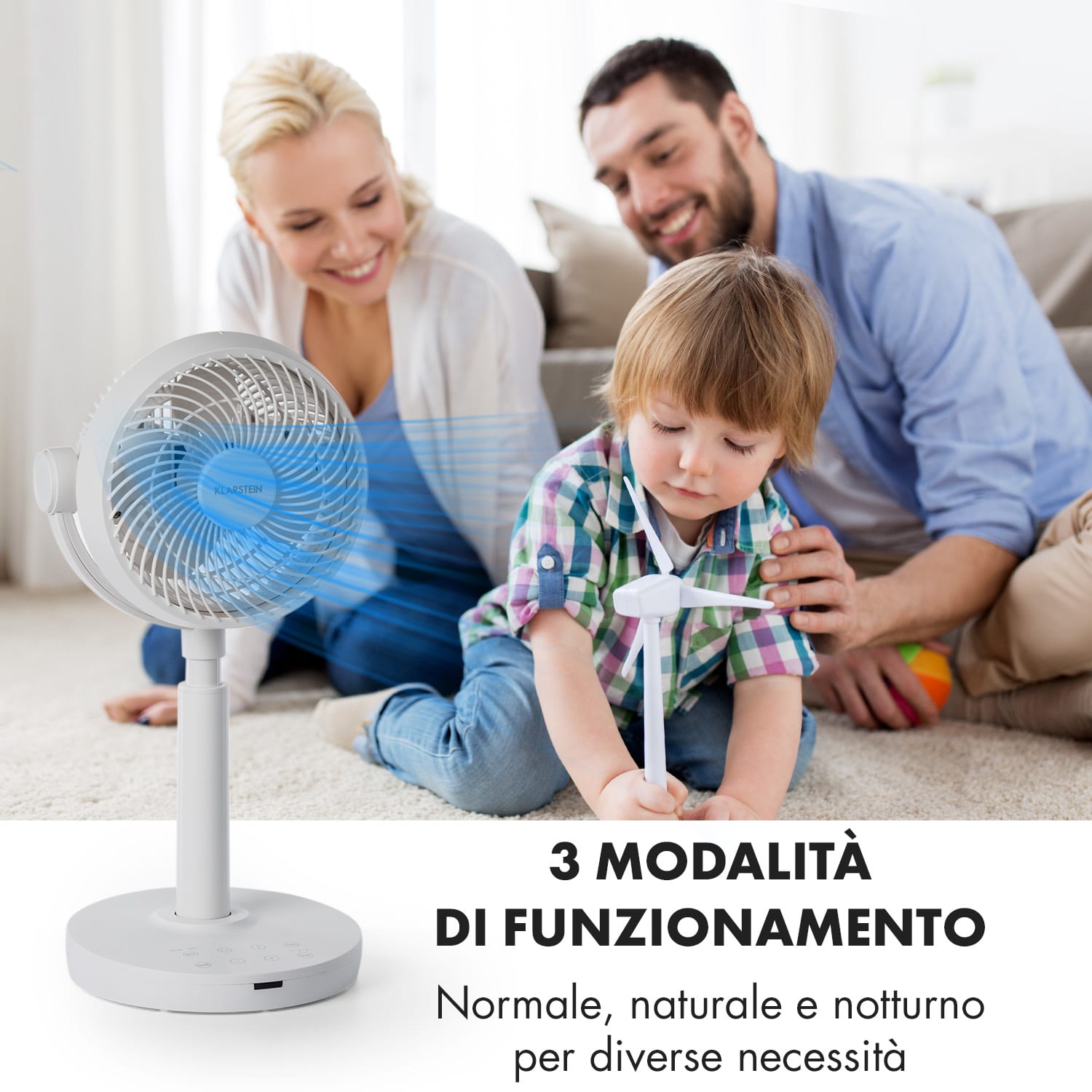 Neo Stream Ventilatore da Pavimento Vario Fresh 3d 30W Whisperflow Bianco Bianco