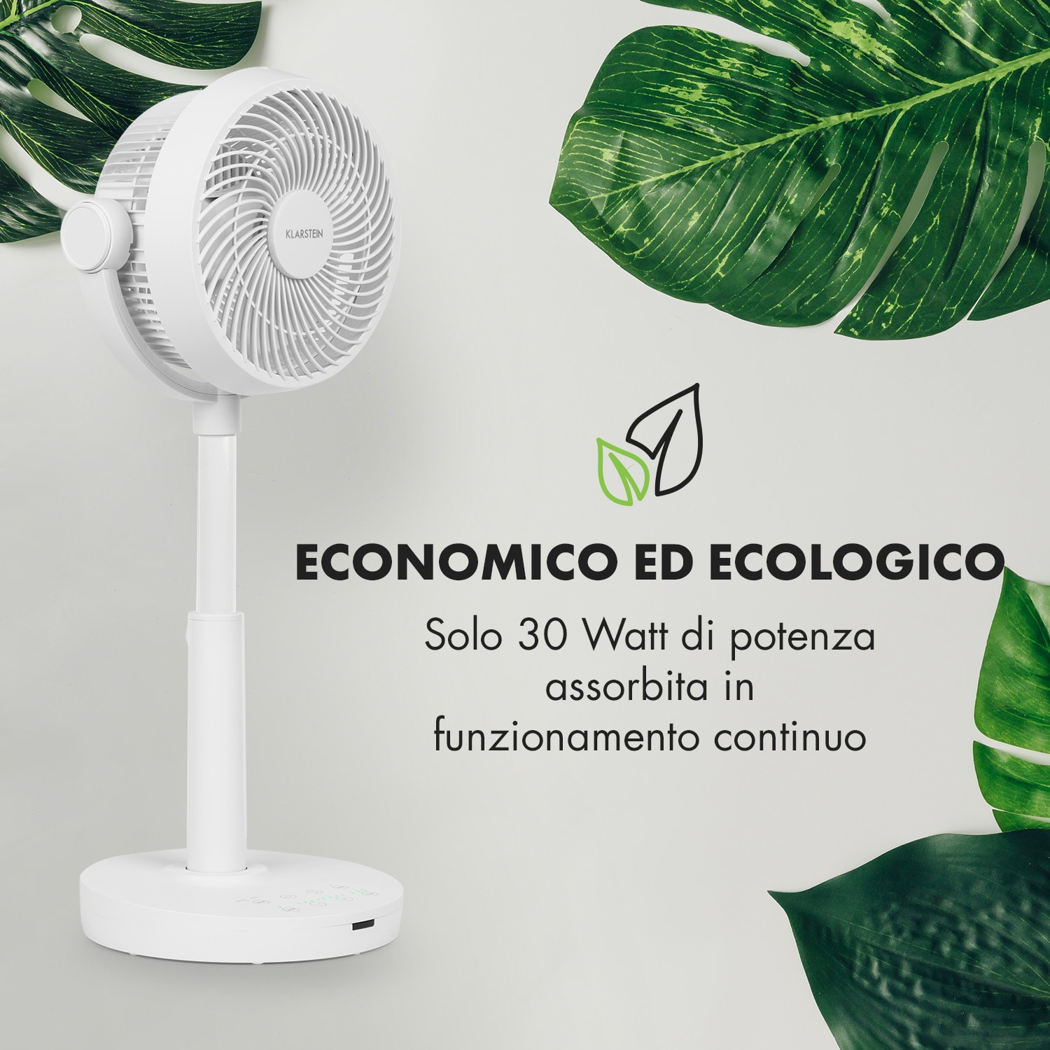 Neo Stream Ventilatore da Pavimento Vario Fresh 3d 30W Whisperflow Bianco Bianco