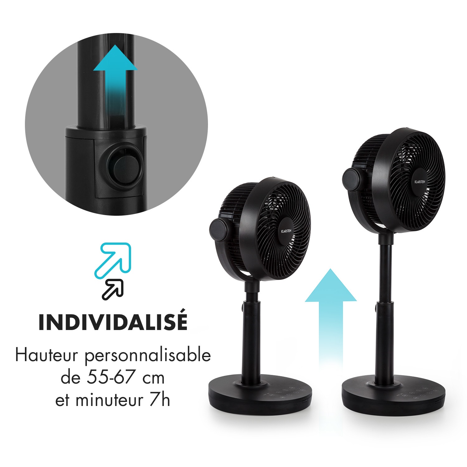 Neo Stream ventilateur sur pied VarioFresh 3D 30W WhisperFlow noir 