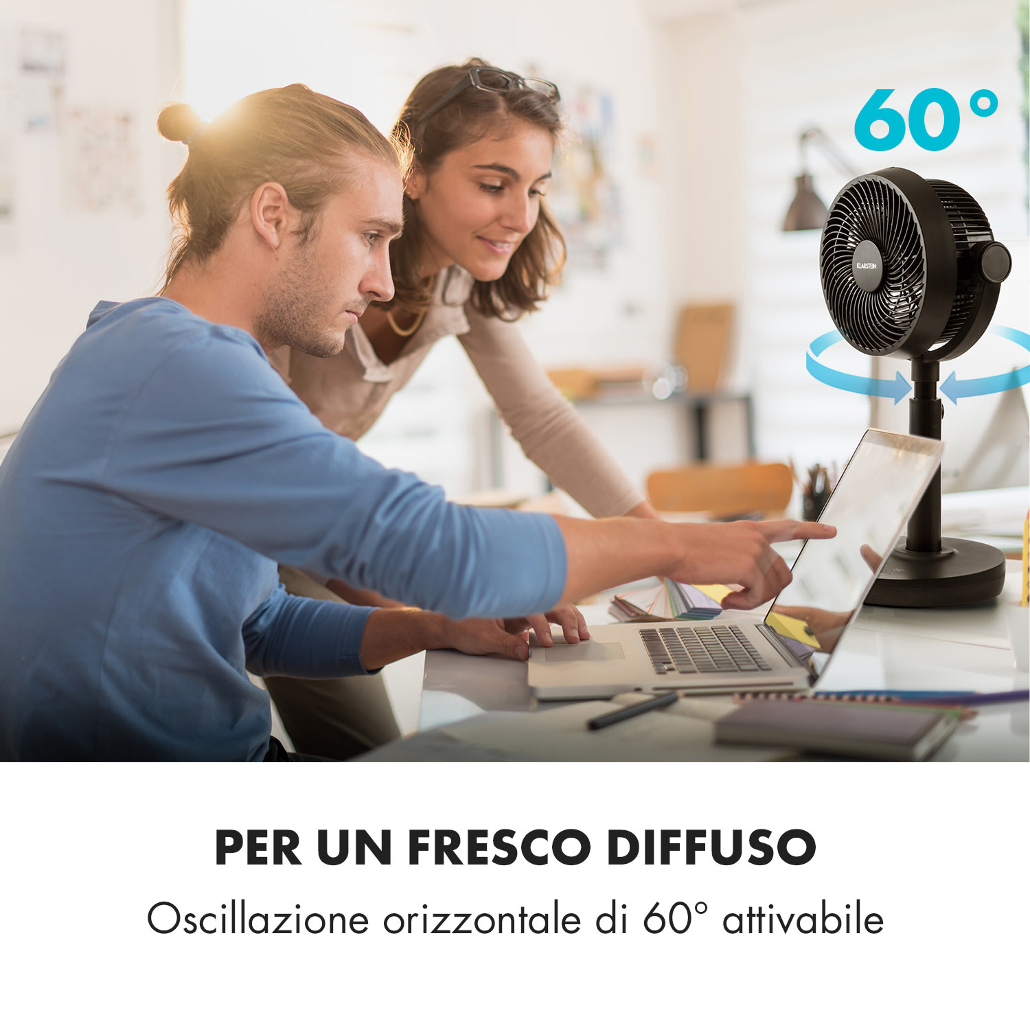 Neo Stream Ventilatore da Pavimento Vario Fresh 3d 30W Whisperflow Bianco 