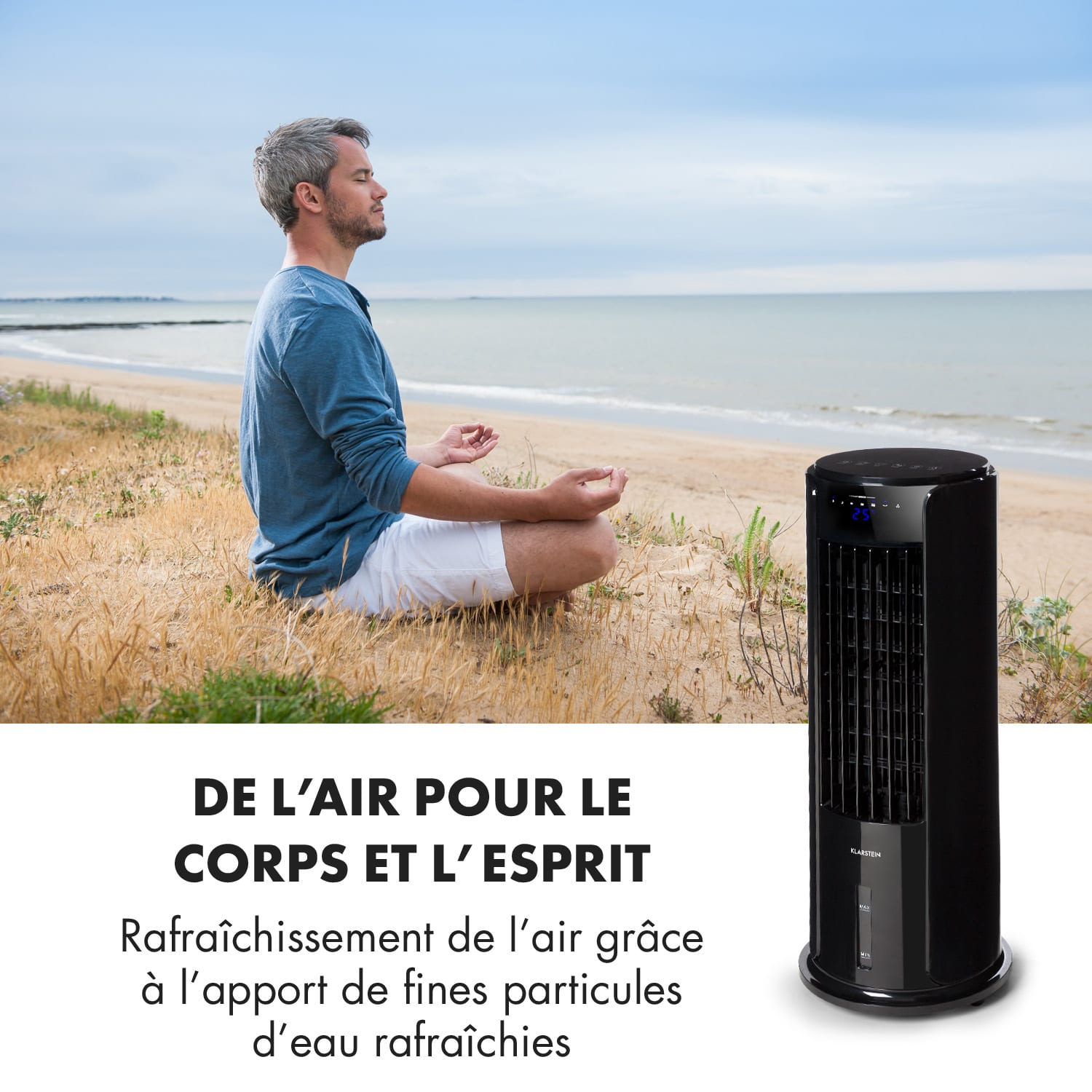 Skycraper Horizon luchtkoeler ventilator luchtbevochtiger 60W 486m³/h 3,5L tank 