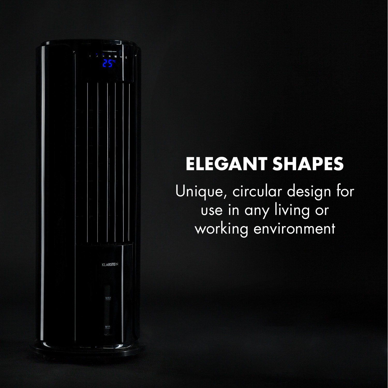 Skyscraper Horizon, klimator, wentylator, 60 W, 486 m³/h, zbiornik, 3,5 l, kolor czarny Horizon | Czarny