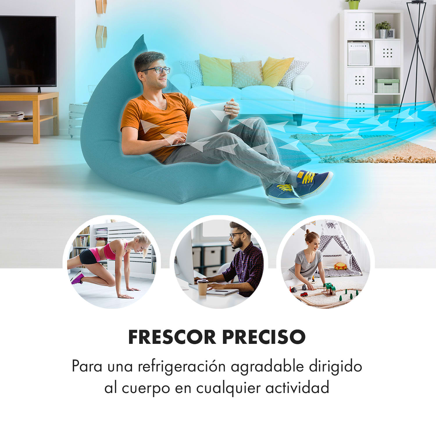 Infinity Storm Ventilador de pie 16" (40cm) 55W 3 modos Variofresh 