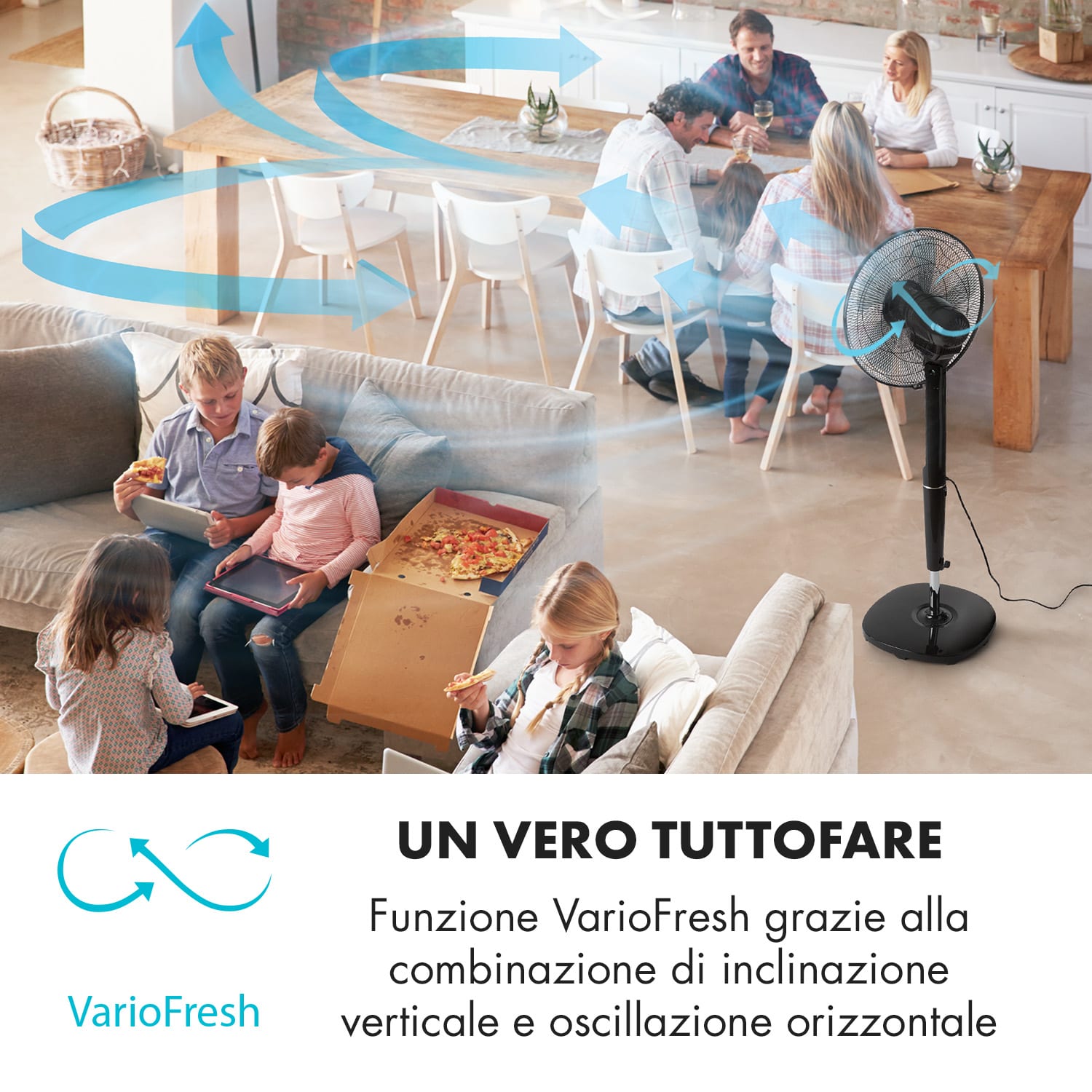 Infinity Storm Ventilatore a Piantana 16" (40 cm) 55 W 3 Modalità Variofresh 
