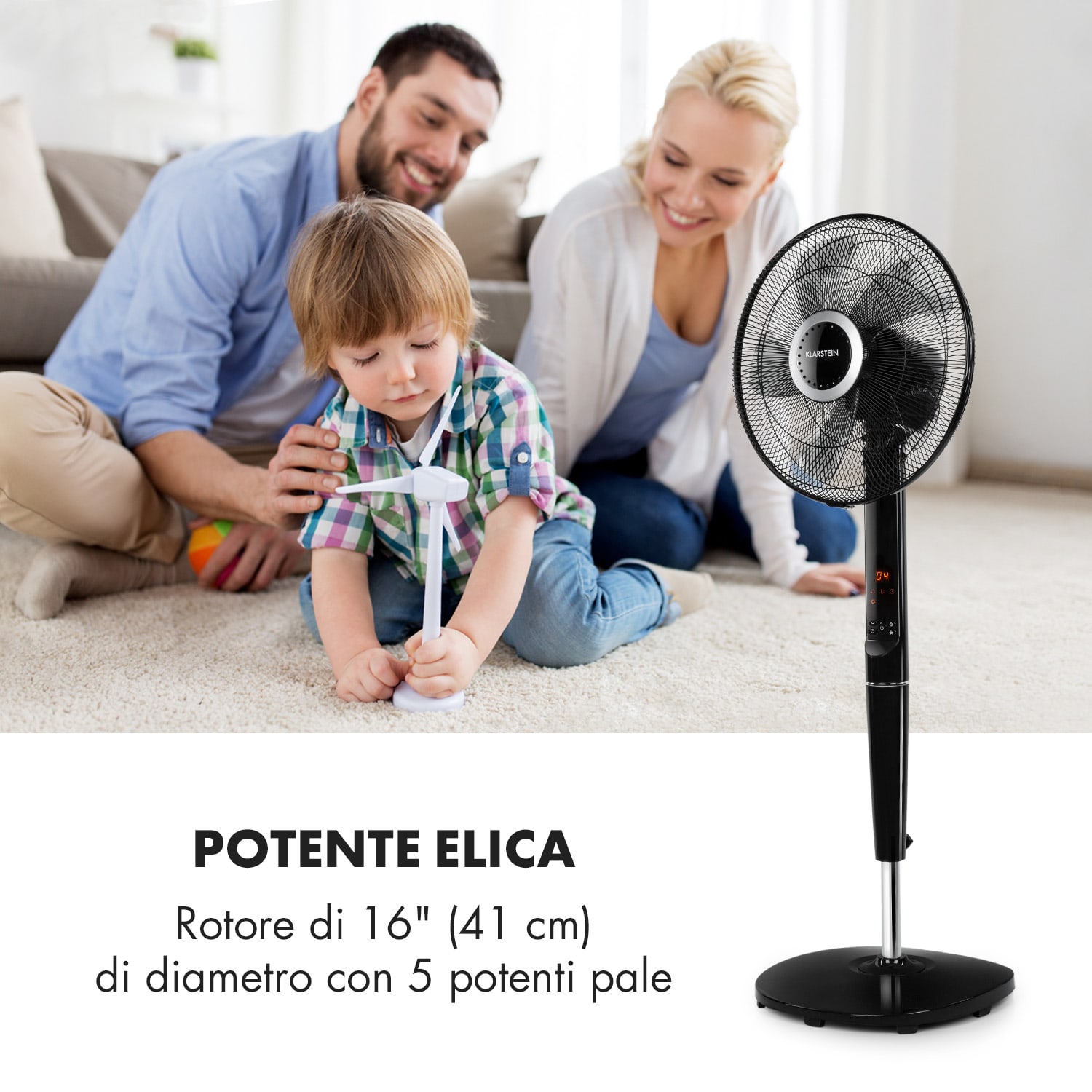 Infinity Storm Ventilatore a Piantana 16" (40 cm) 55 W 3 Modalità Variofresh 