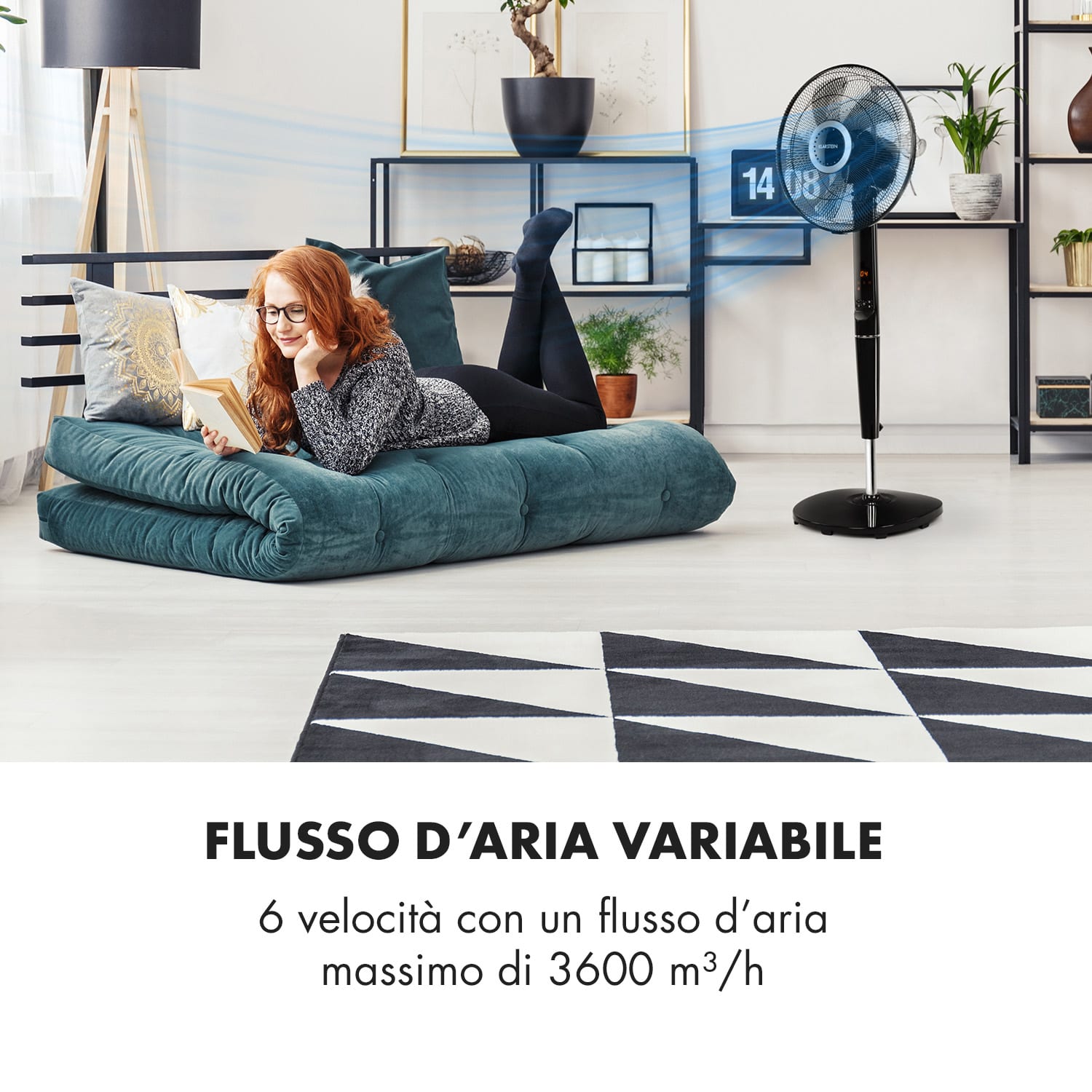 Infinity Storm Ventilatore a Piantana 16" (40 cm) 55 W 3 Modalità Variofresh 